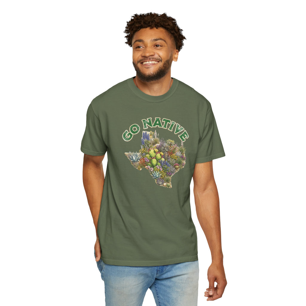 Go Native Texas T-shirt, Comfort Colors Tee, Texas State Native Plants Florals