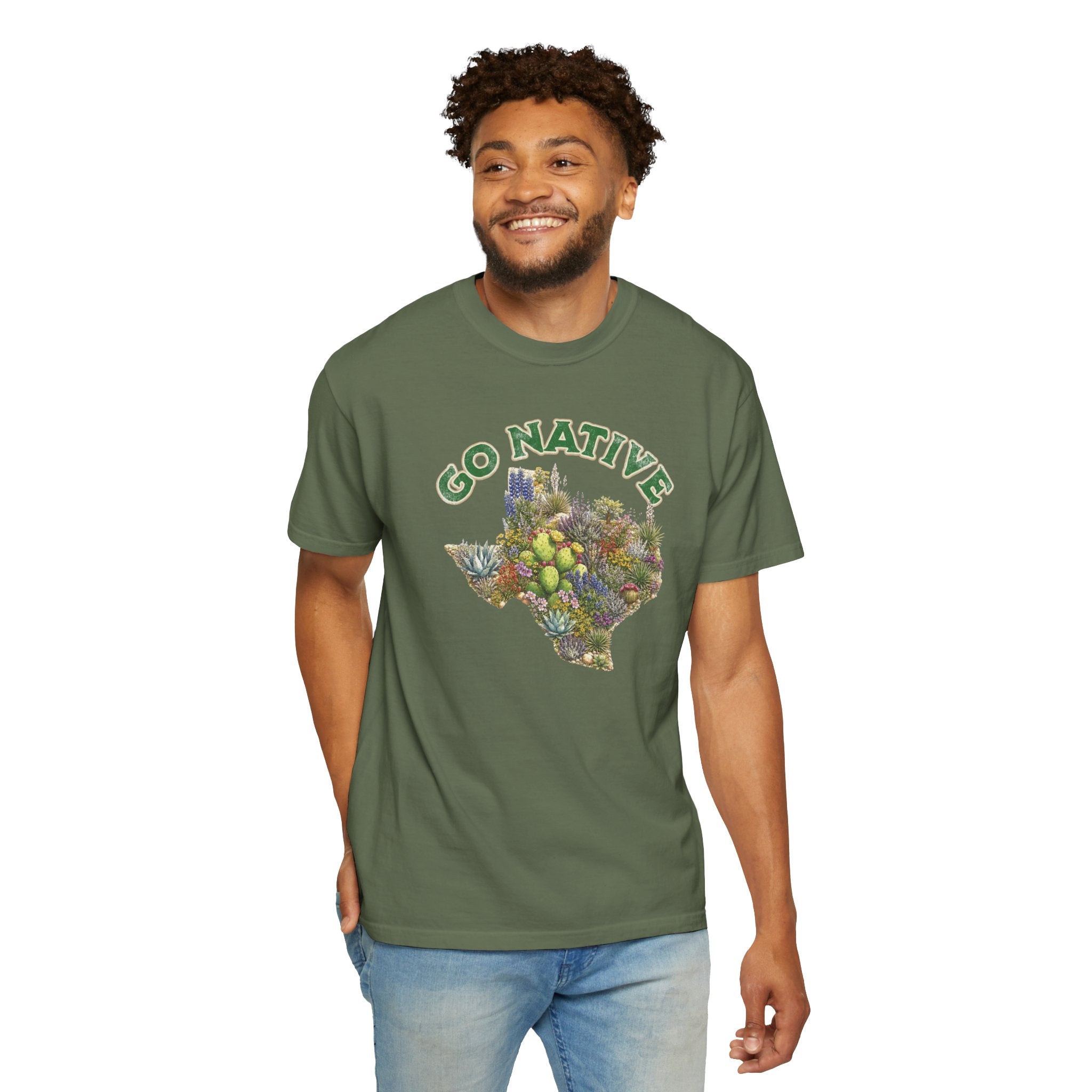 Go Native Texas T-shirt, Comfort Colors Tee, Texas State Native Plants Florals