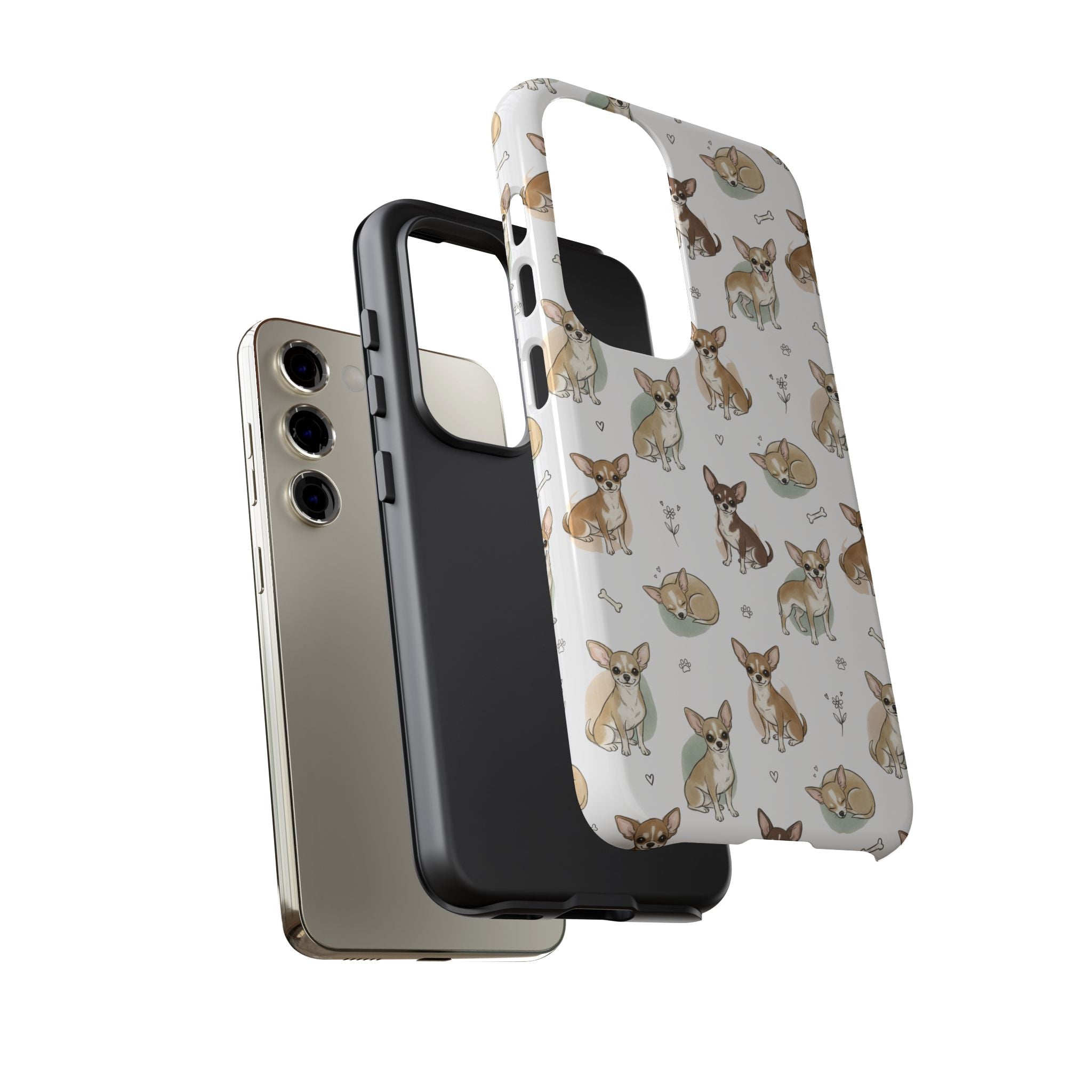 Watercolor Chihuahua Pattern Phone Case | Tough Case
