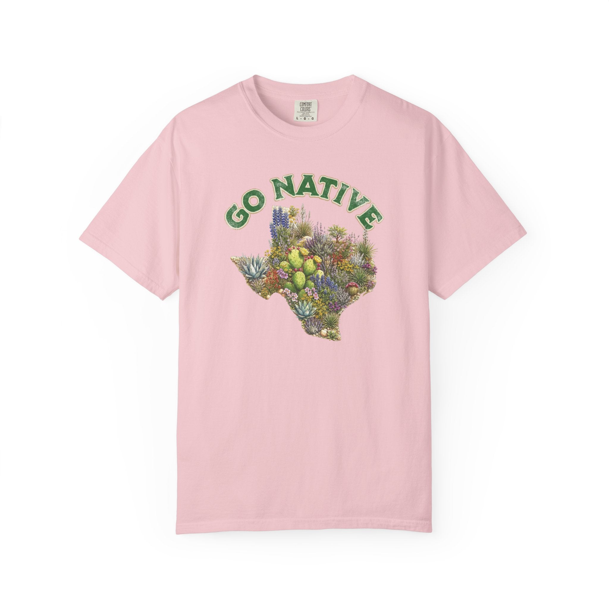 Go Native Texas T-shirt, Comfort Colors Tee, Texas State Native Plants Florals