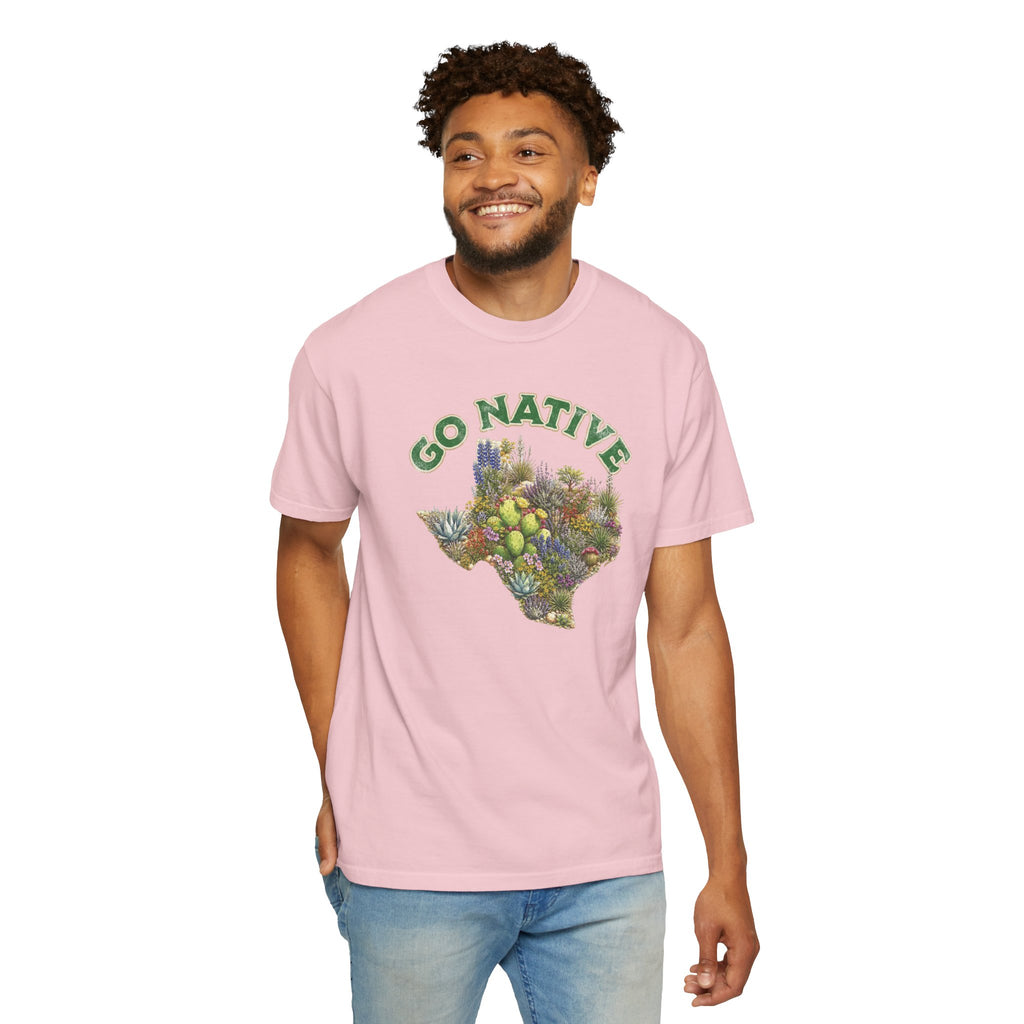 Go Native Texas T-shirt, Comfort Colors Tee, Texas State Native Plants Florals