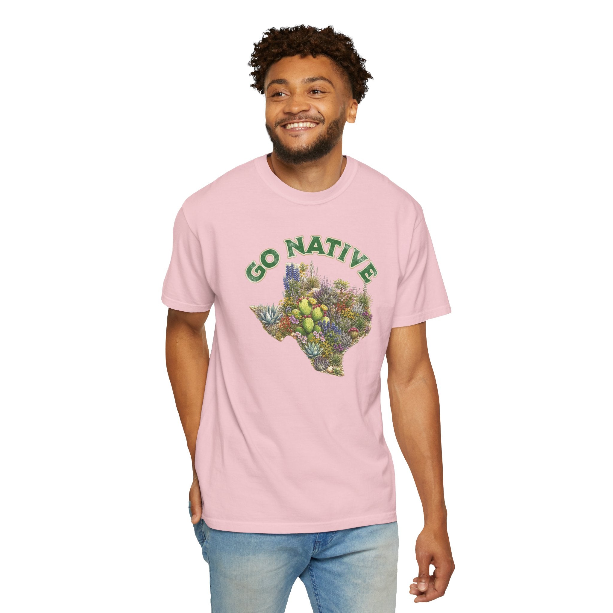 Go Native Texas T-shirt, Comfort Colors Tee, Texas State Native Plants Florals