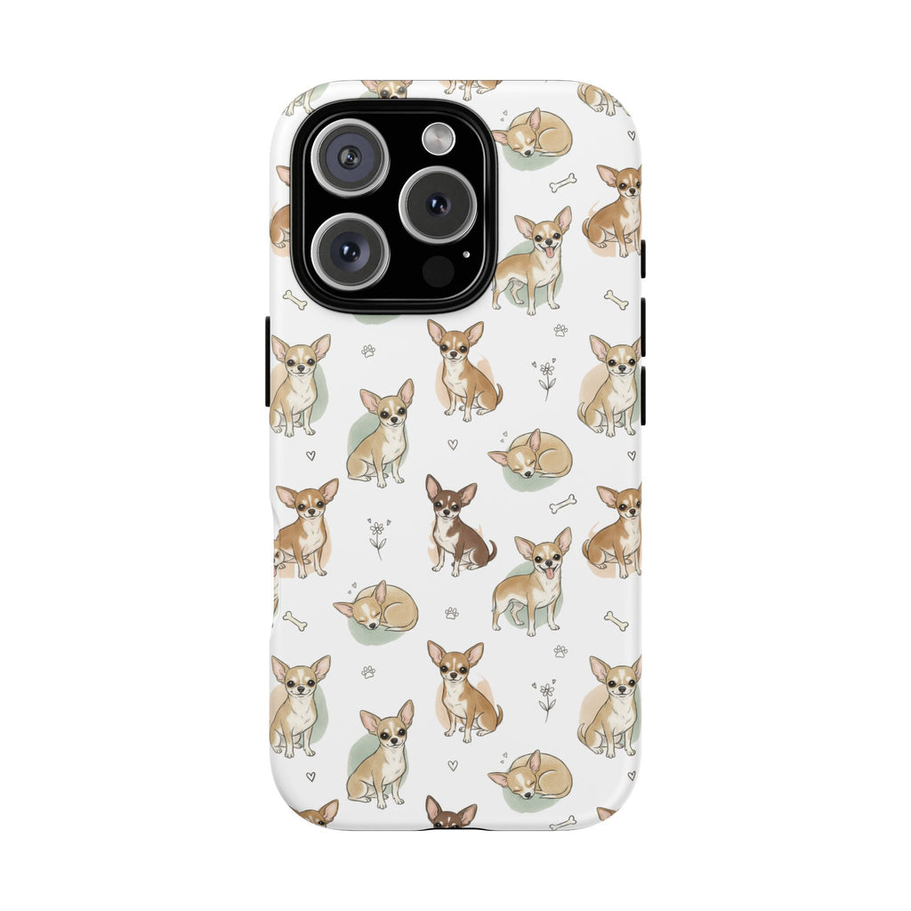 Watercolor Chihuahua Pattern Phone Case | Tough Case