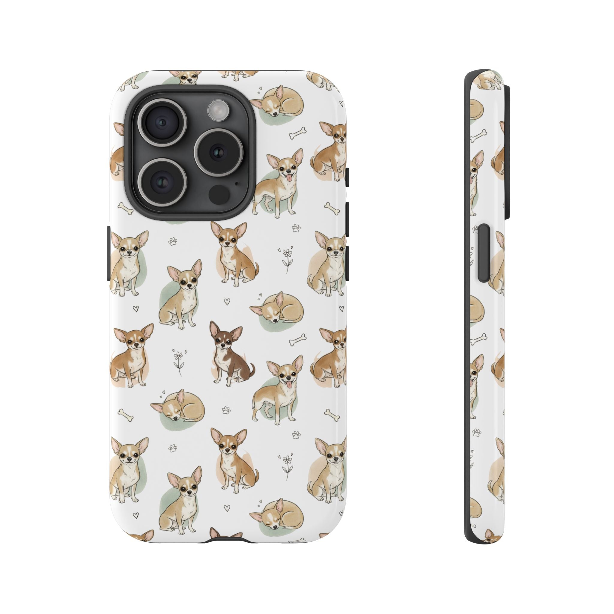 Watercolor Chihuahua Pattern Phone Case | Tough Case