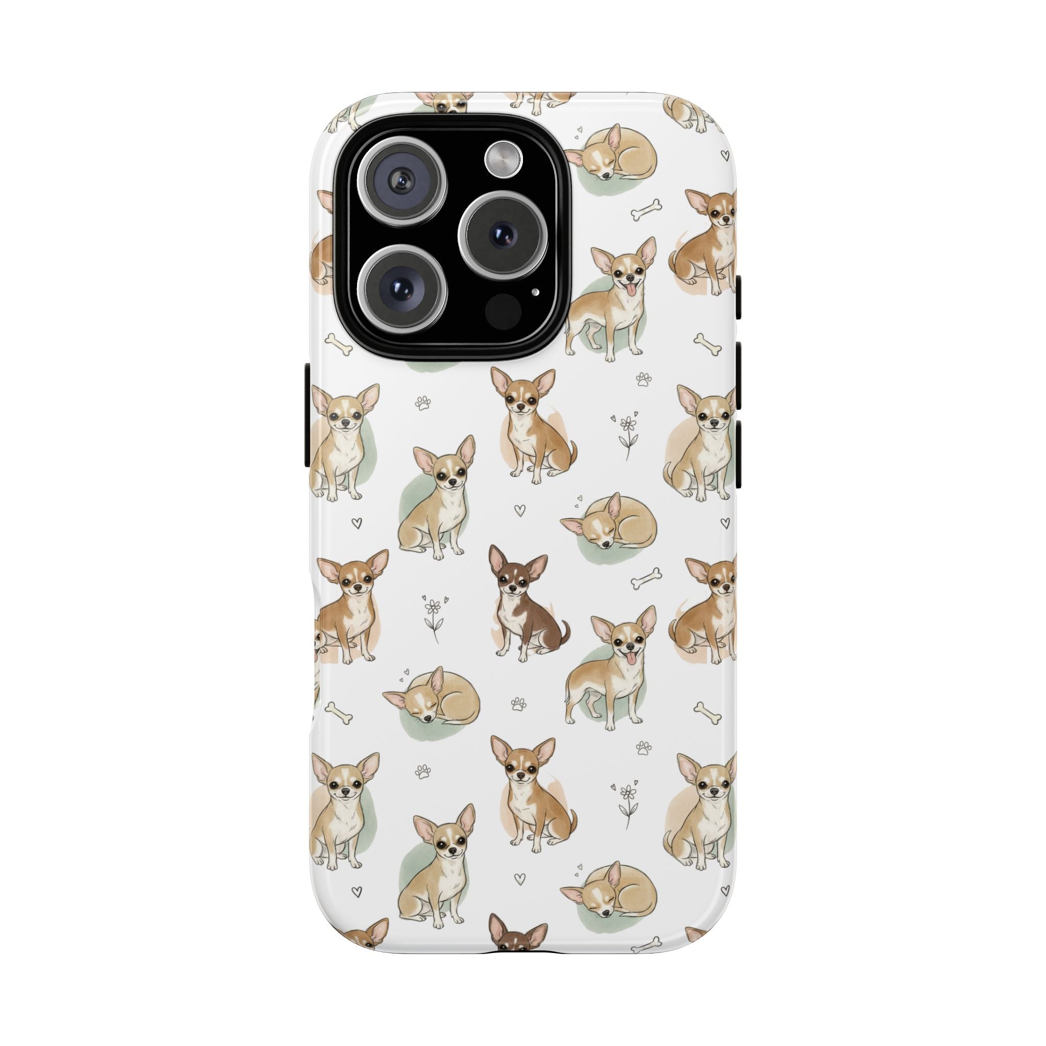 Watercolor Chihuahua Pattern Phone Case | Tough Case