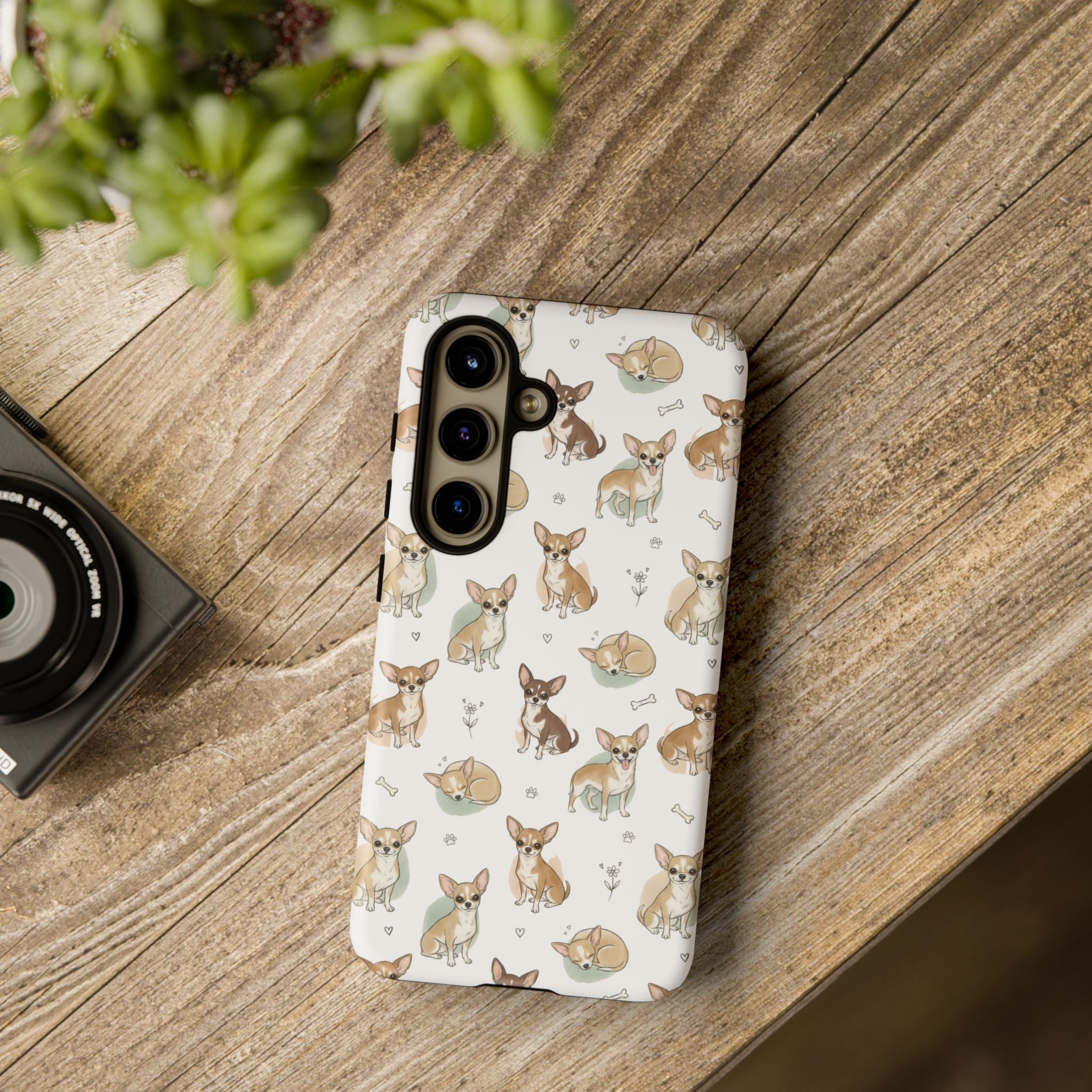 Watercolor Chihuahua Pattern Phone Case | Tough Case