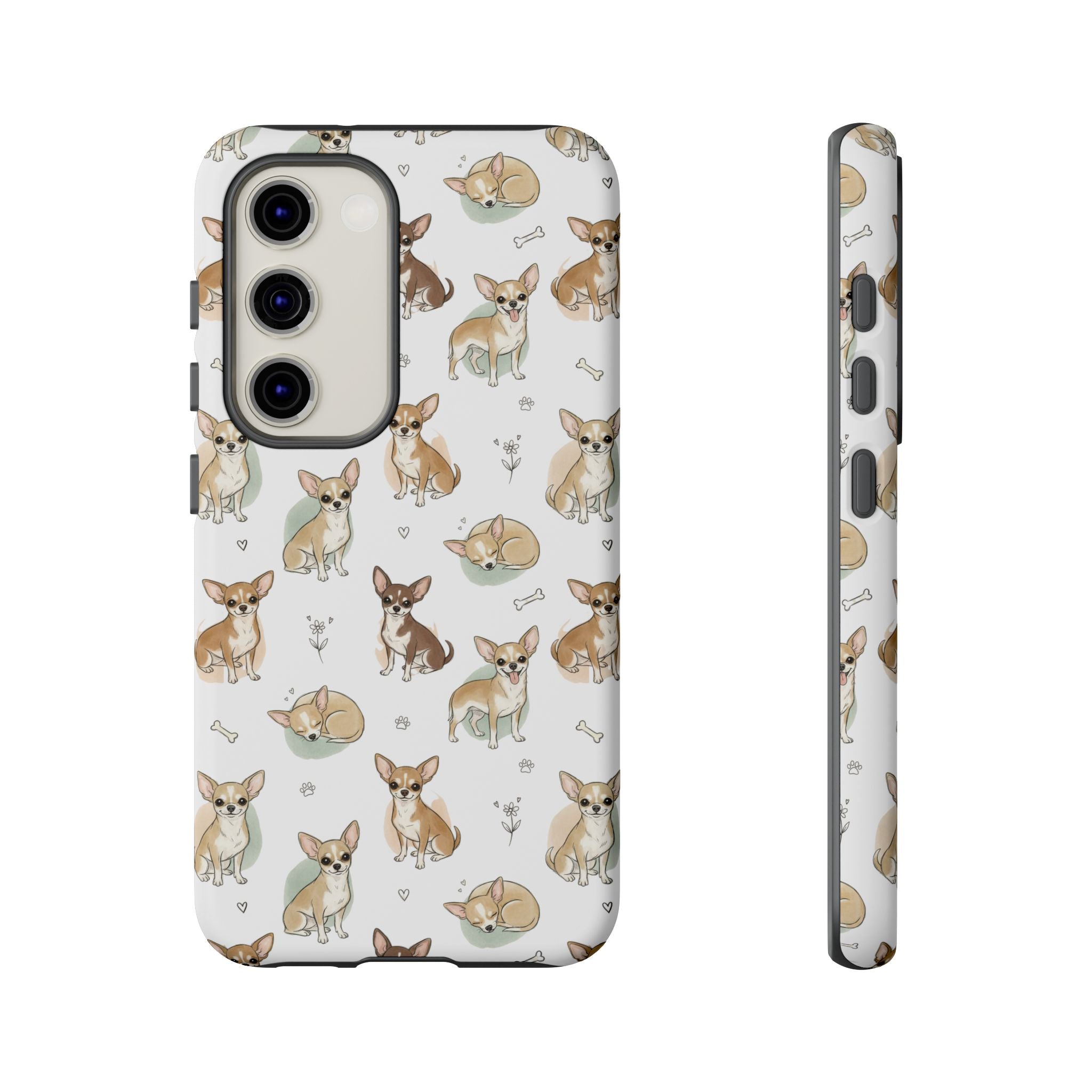 Watercolor Chihuahua Pattern Phone Case | Tough Case