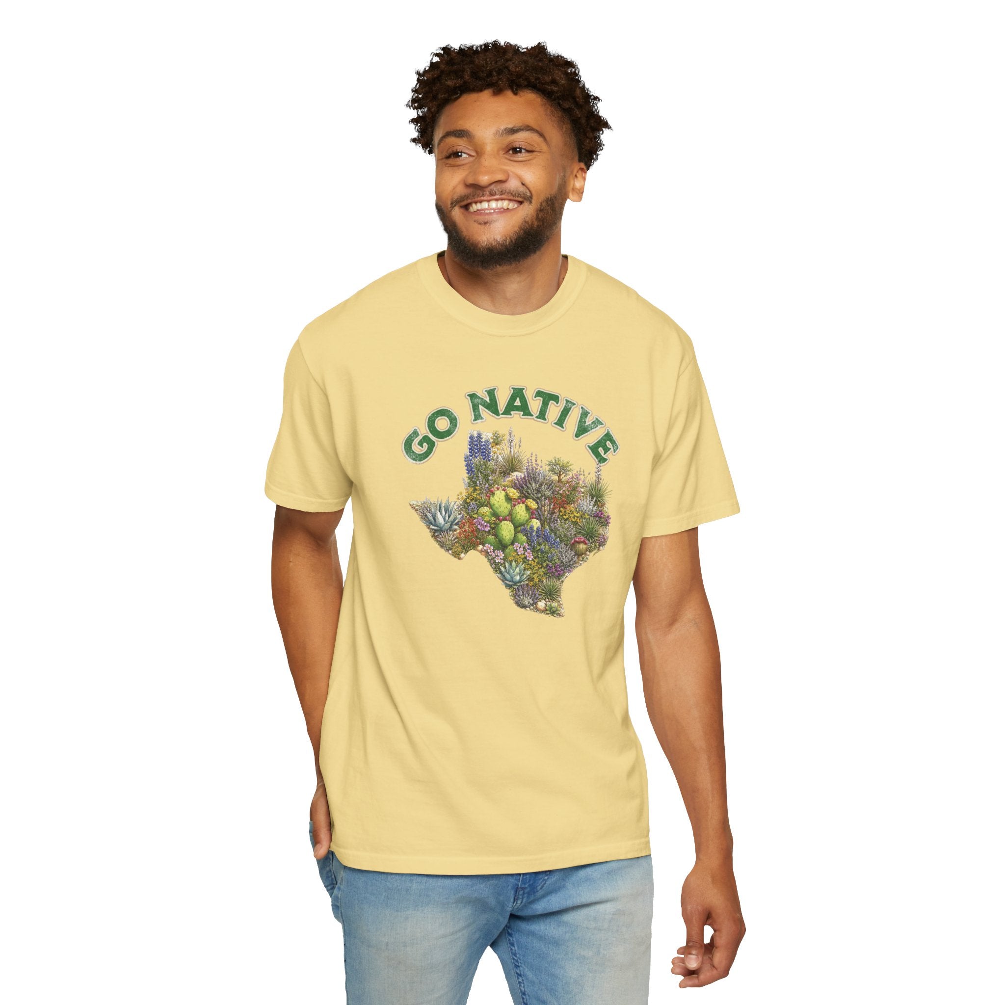 Go Native Texas T-shirt, Comfort Colors Tee, Texas State Native Plants Florals
