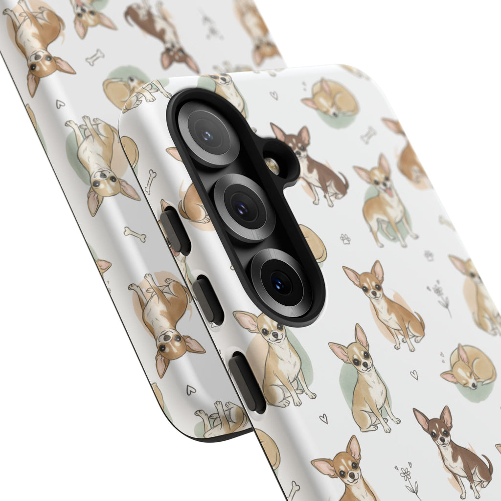 Watercolor Chihuahua Pattern Phone Case | Tough Case