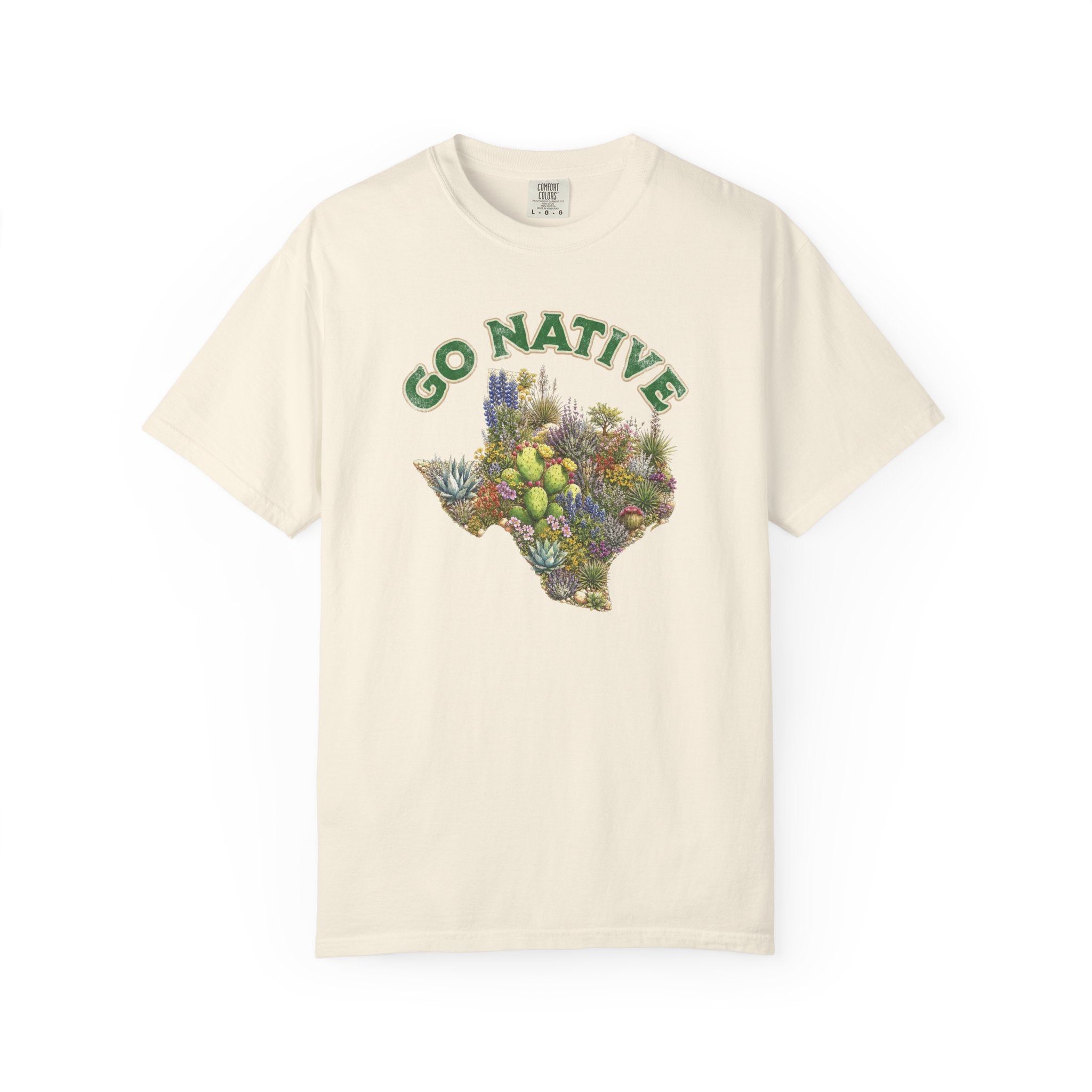 Go Native Texas T-shirt, Comfort Colors Tee, Texas State Native Plants Florals