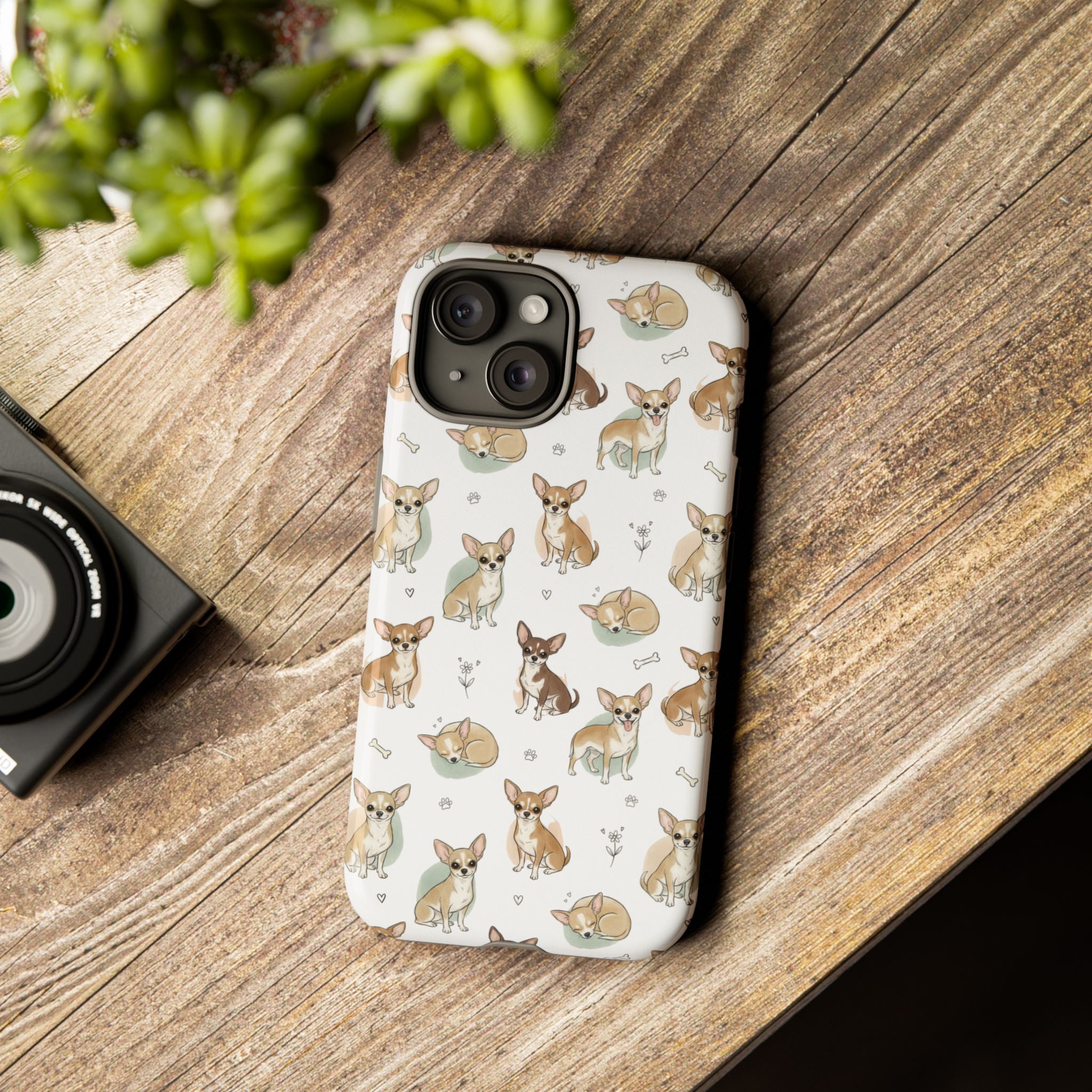 Watercolor Chihuahua Pattern Phone Case | Tough Case