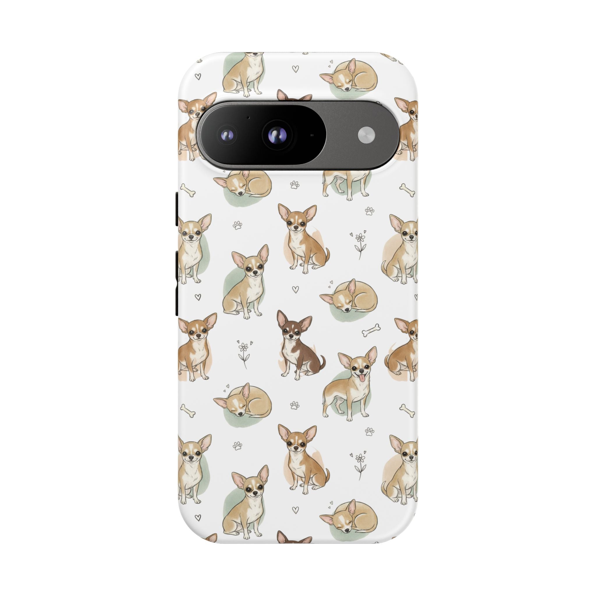 Watercolor Chihuahua Pattern Phone Case | Tough Case