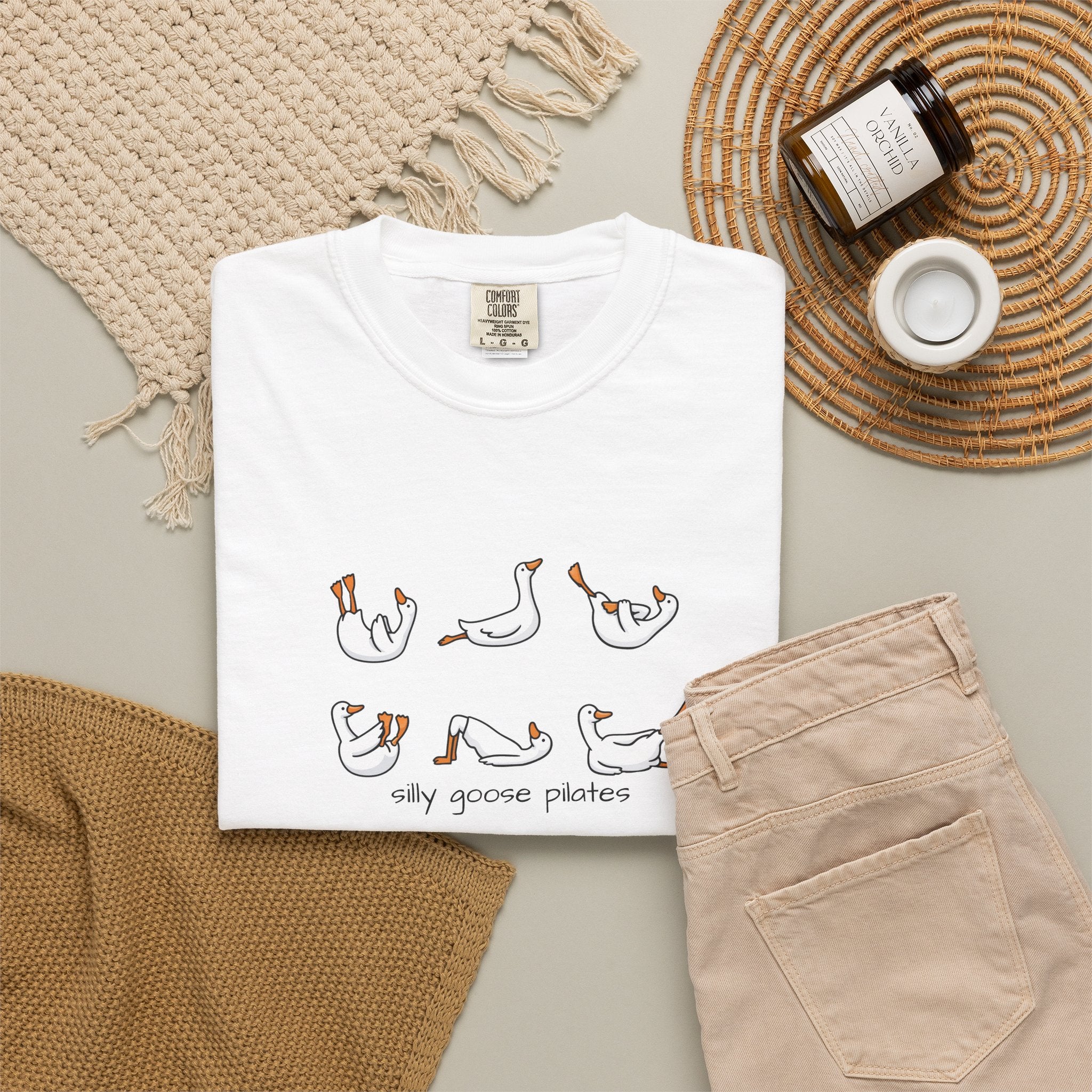 Silly Goose Pilates Poses T-Shirt | Cute Silly Goose Tee, Pilates Shirt