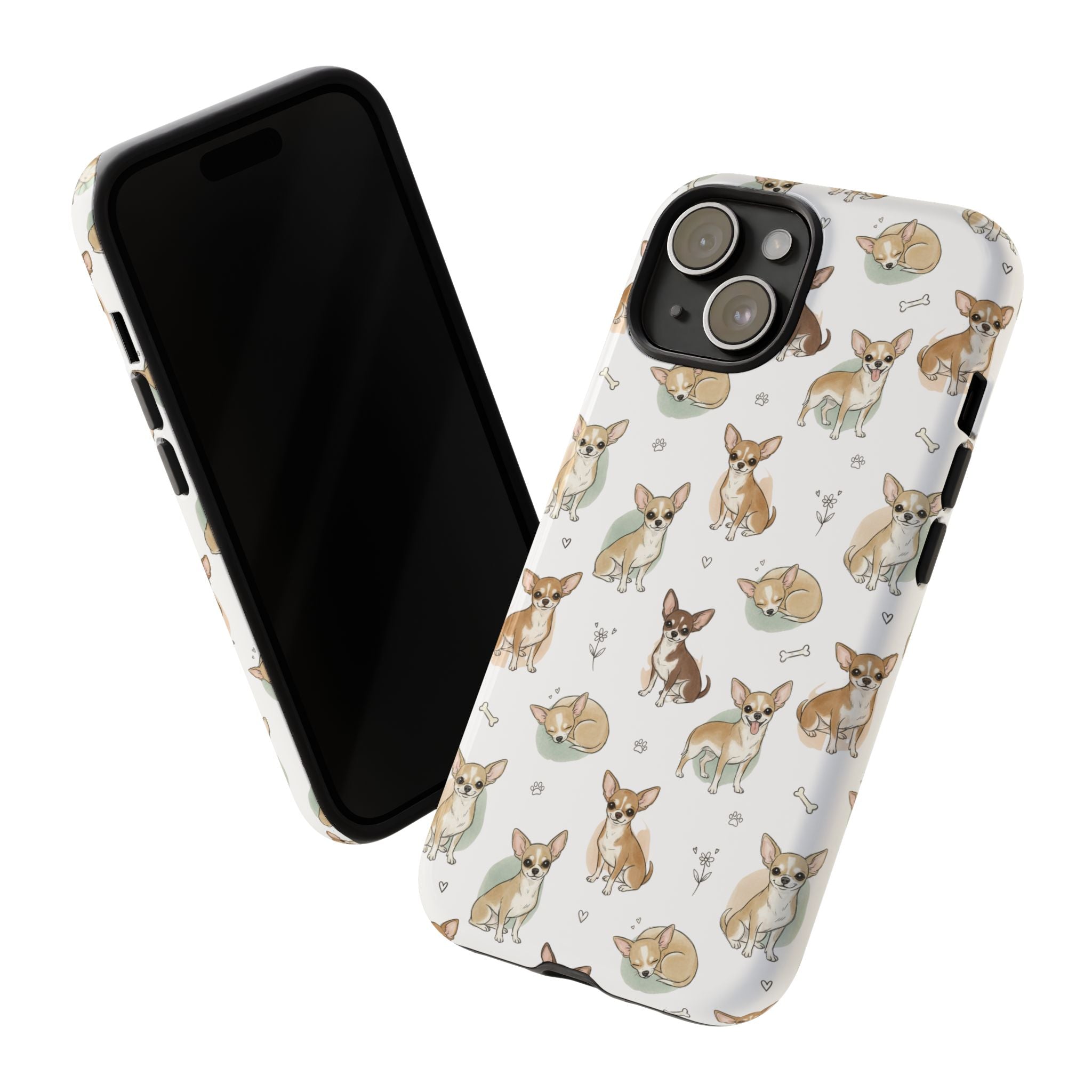 Watercolor Chihuahua Pattern Phone Case | Tough Case