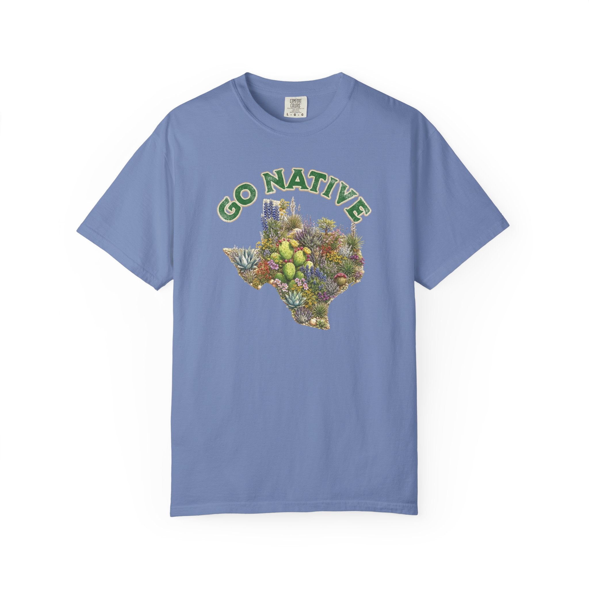 Go Native Texas T-shirt, Comfort Colors Tee, Texas State Native Plants Florals