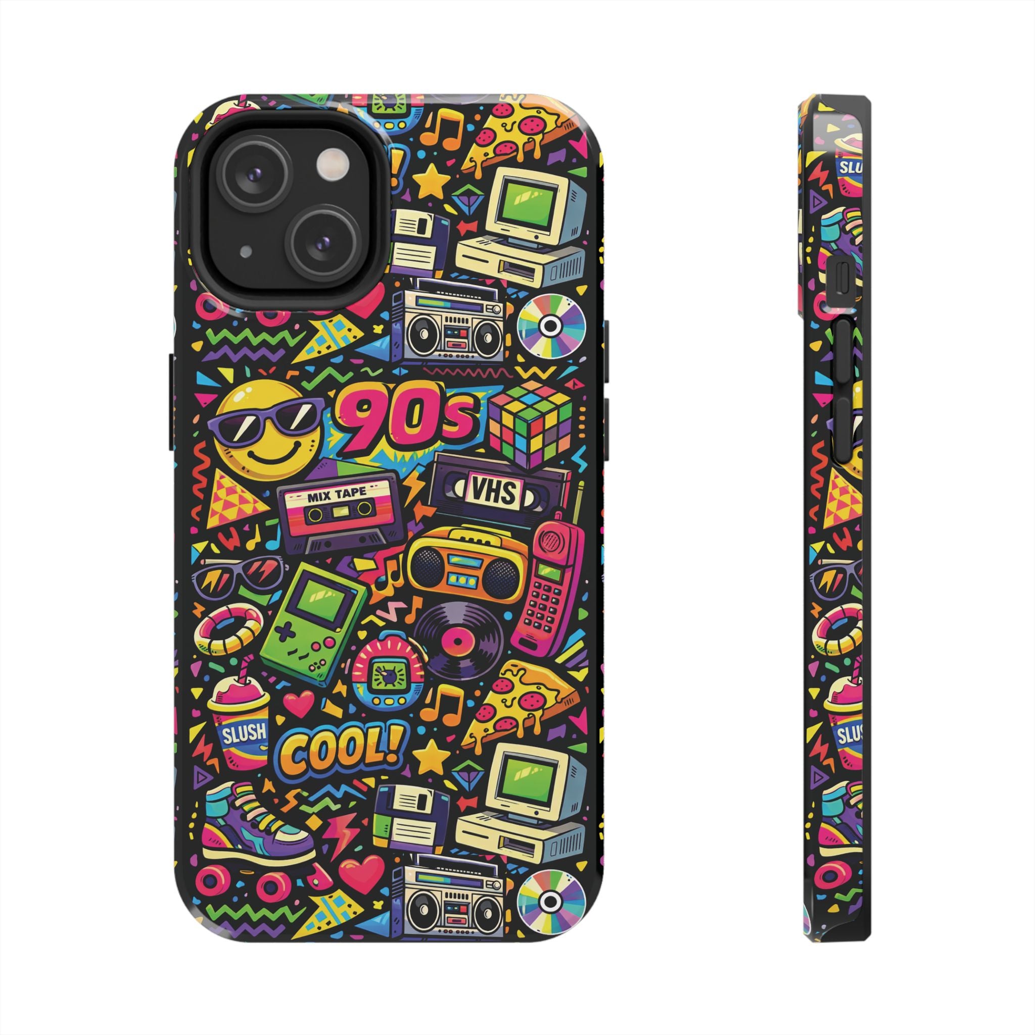 90s Retro Icons Tough Phone Case, Iphone and Samsung Phone Cases