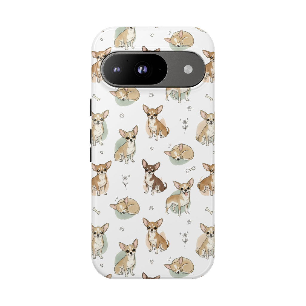 Watercolor Chihuahua Pattern Phone Case | Tough Case