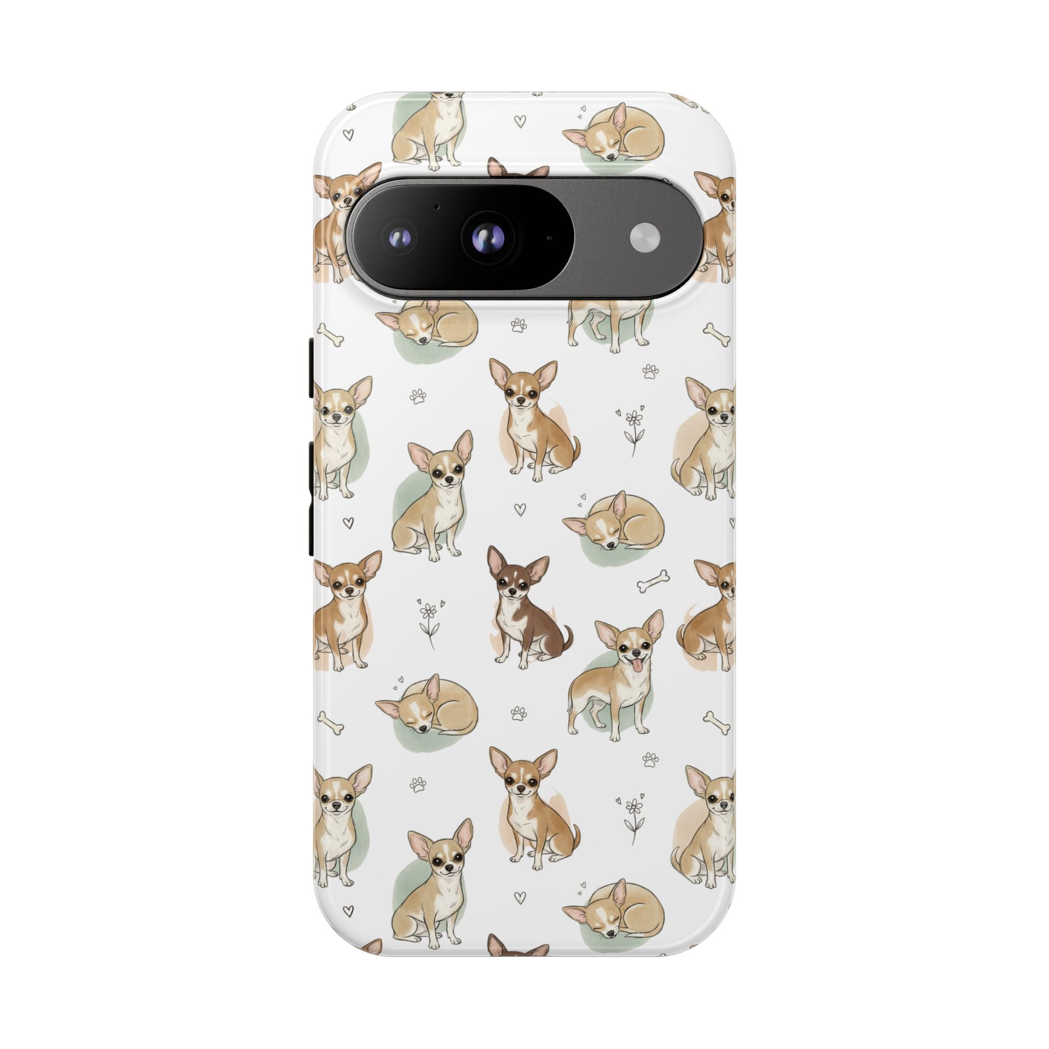 Watercolor Chihuahua Pattern Phone Case | Tough Case