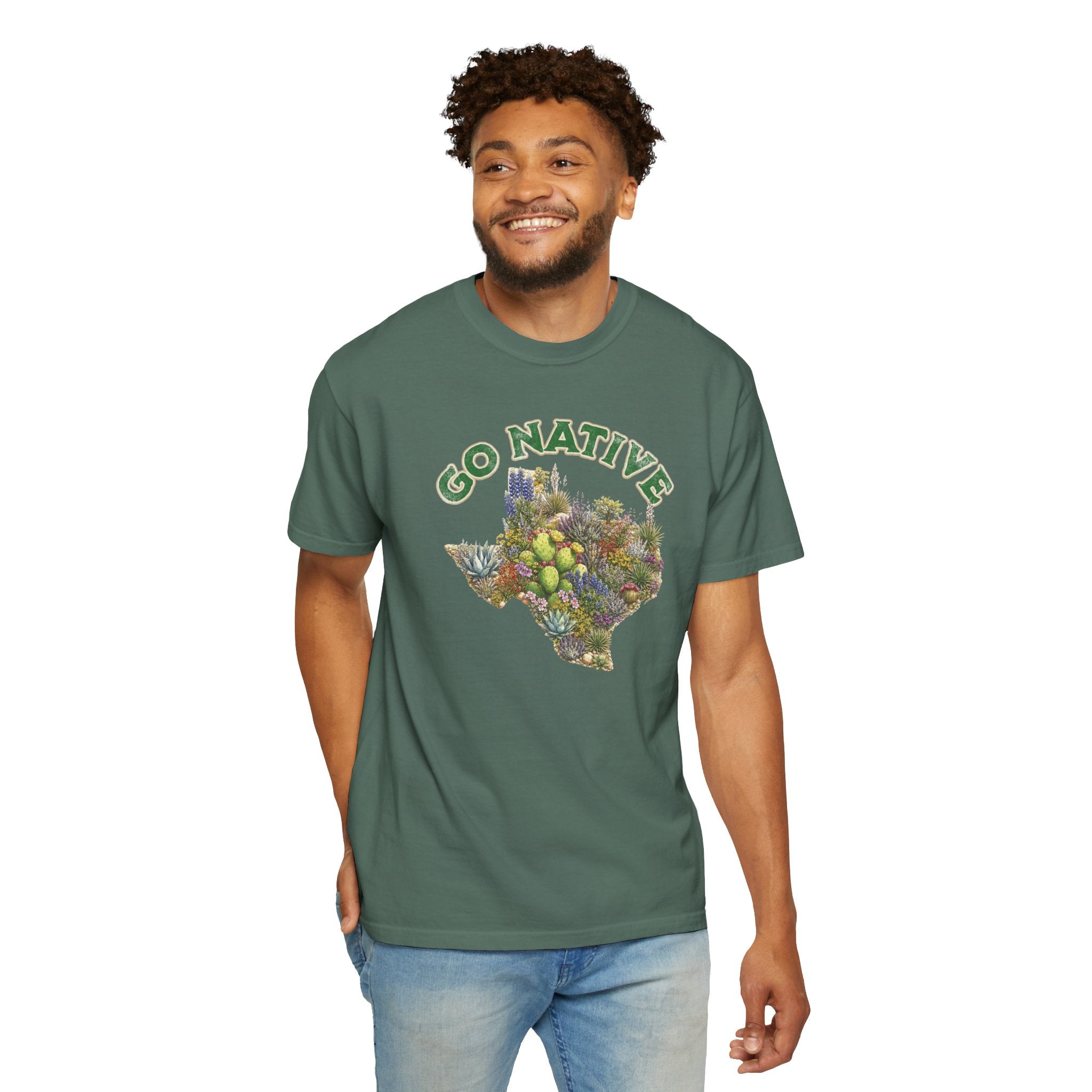 Go Native Texas T-shirt, Comfort Colors Tee, Texas State Native Plants Florals