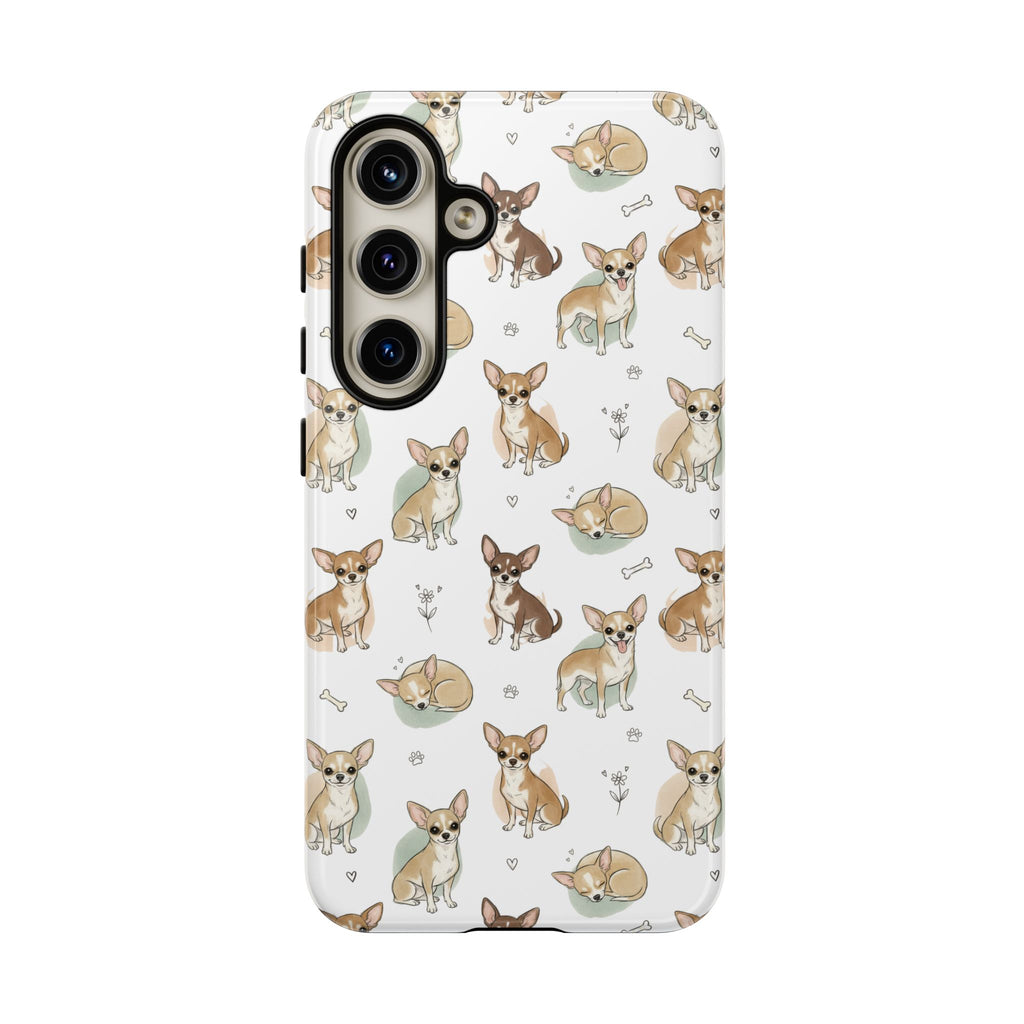 Watercolor Chihuahua Pattern Phone Case | Tough Case