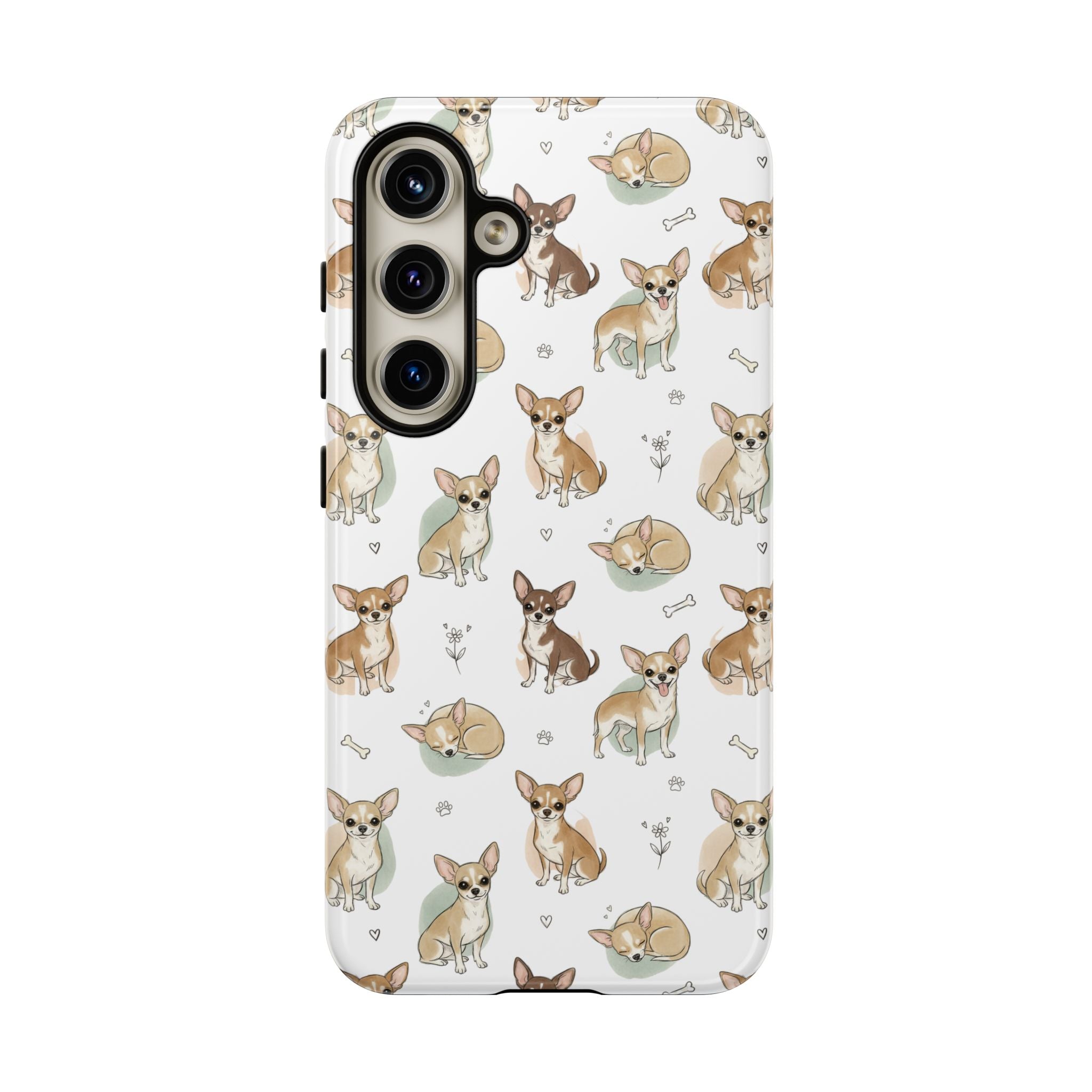 Watercolor Chihuahua Pattern Phone Case | Tough Case