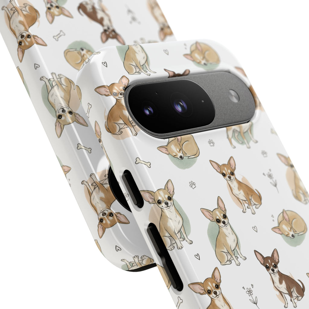 Watercolor Chihuahua Pattern Phone Case | Tough Case