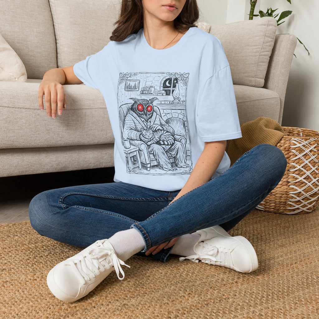 Mothman Illustration T-Shirt, Cryptid Style Vintage Sketch, Cryptid Artwork, Soft Cotton Tee