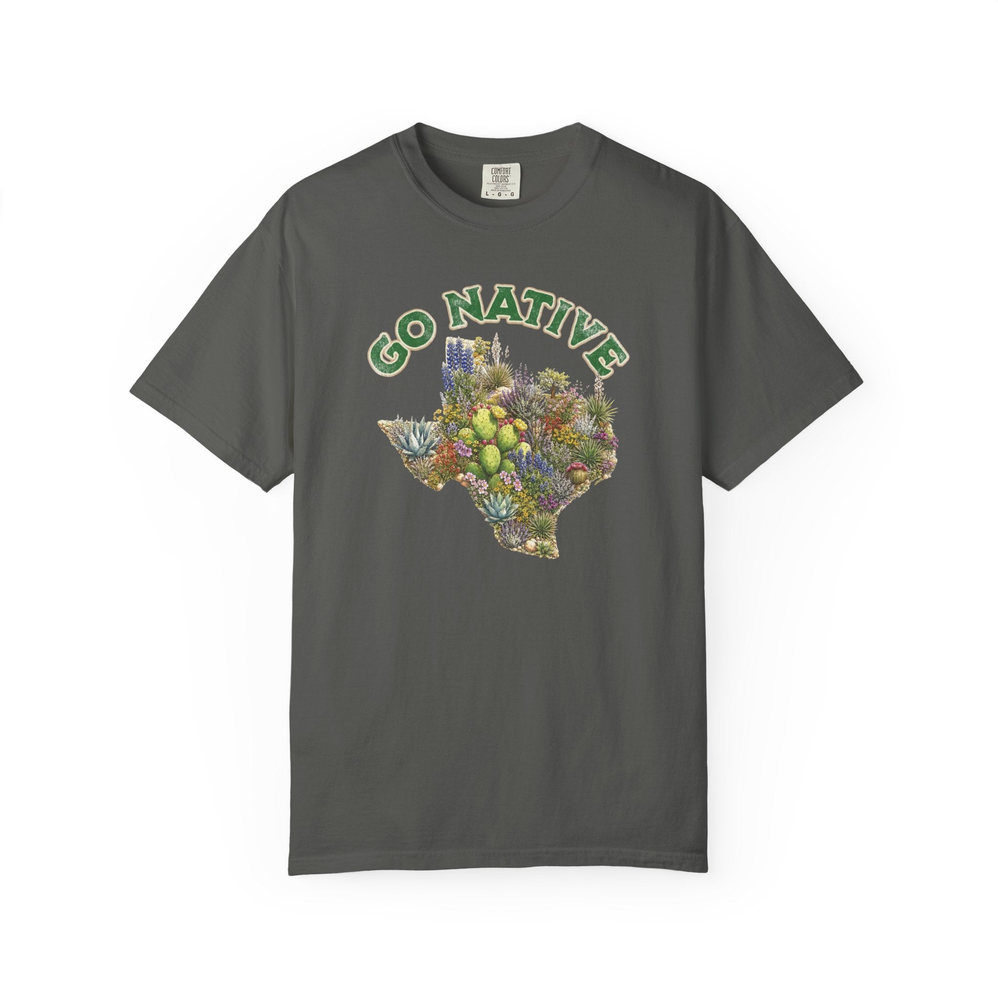 Go Native Texas T-shirt, Comfort Colors Tee, Texas State Native Plants Florals