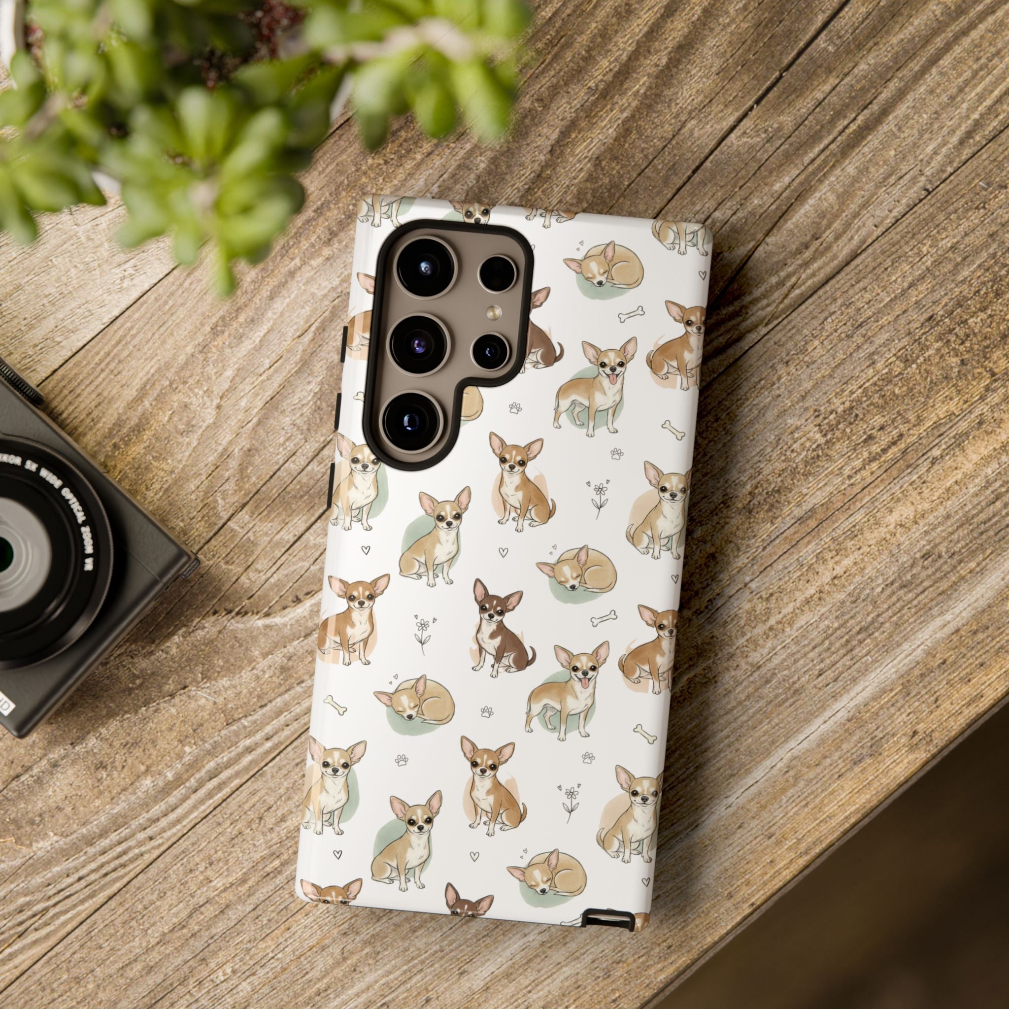 Watercolor Chihuahua Pattern Phone Case | Tough Case