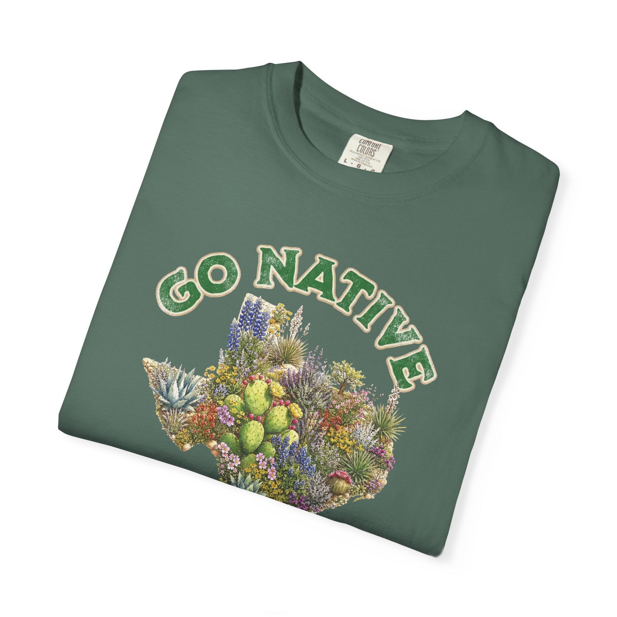 Go Native Texas T-shirt, Comfort Colors Tee, Texas State Native Plants Florals