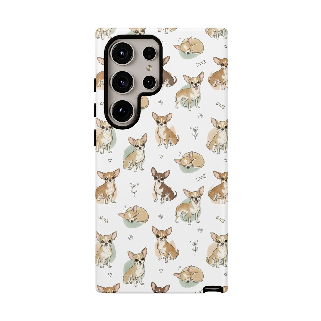 Watercolor Chihuahua Pattern Phone Case | Tough Case