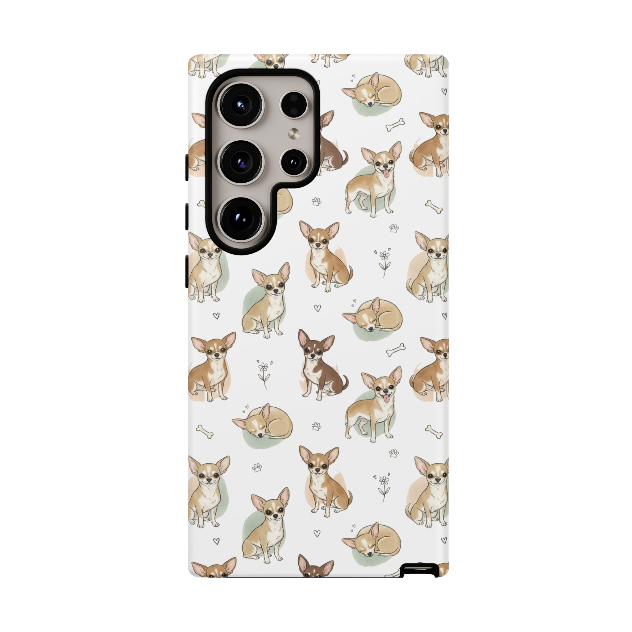 Watercolor Chihuahua Pattern Phone Case | Tough Case
