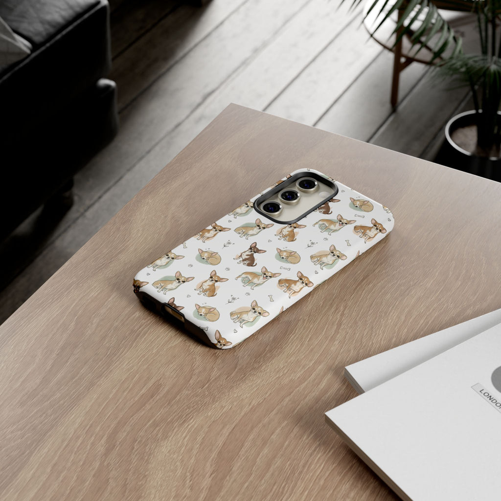 Watercolor Chihuahua Pattern Phone Case | Tough Case