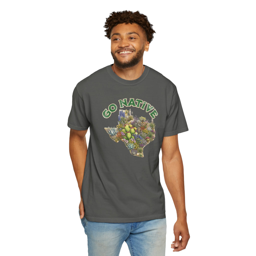 Go Native Texas T-shirt, Comfort Colors Tee, Texas State Native Plants Florals
