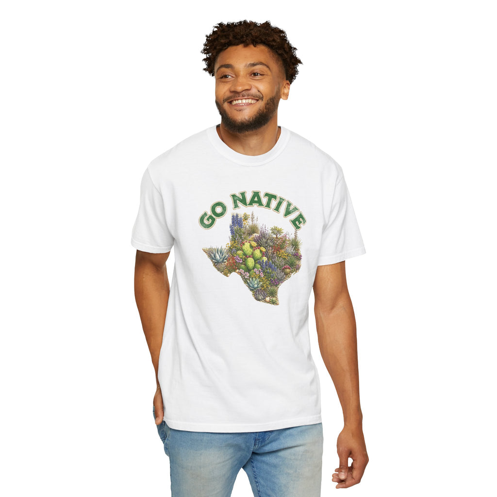 Go Native Texas T-shirt, Comfort Colors Tee, Texas State Native Plants Florals