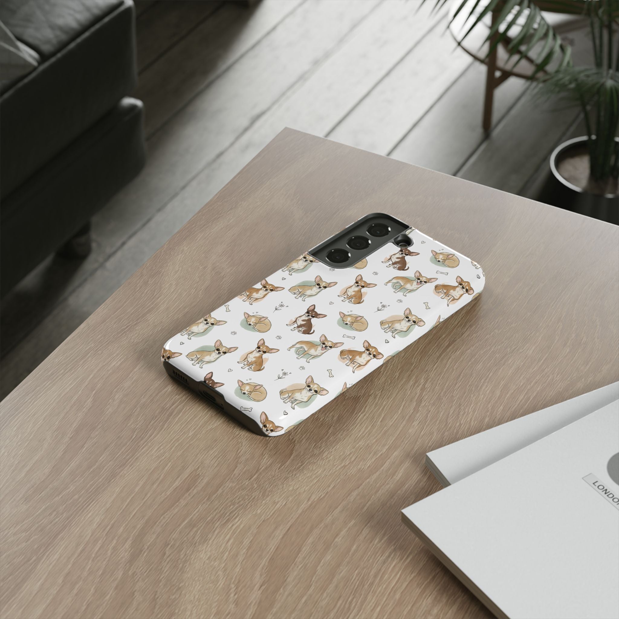 Watercolor Chihuahua Pattern Phone Case | Tough Case