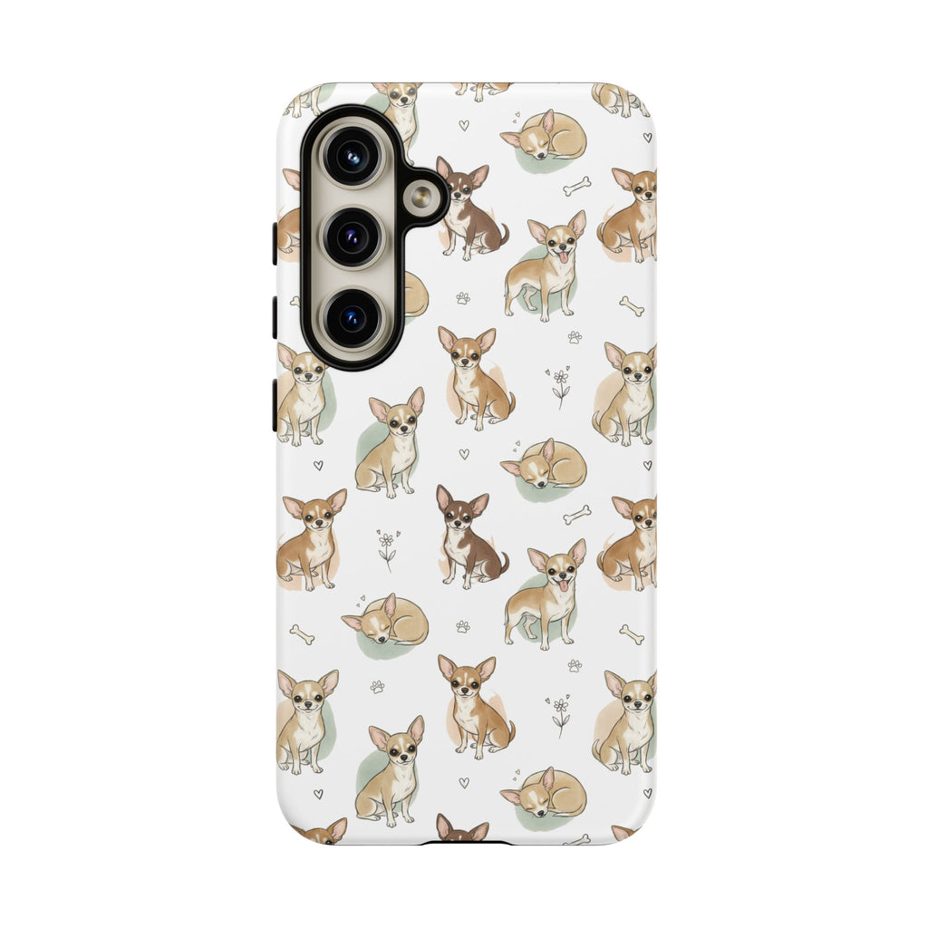 Watercolor Chihuahua Pattern Phone Case | Tough Case