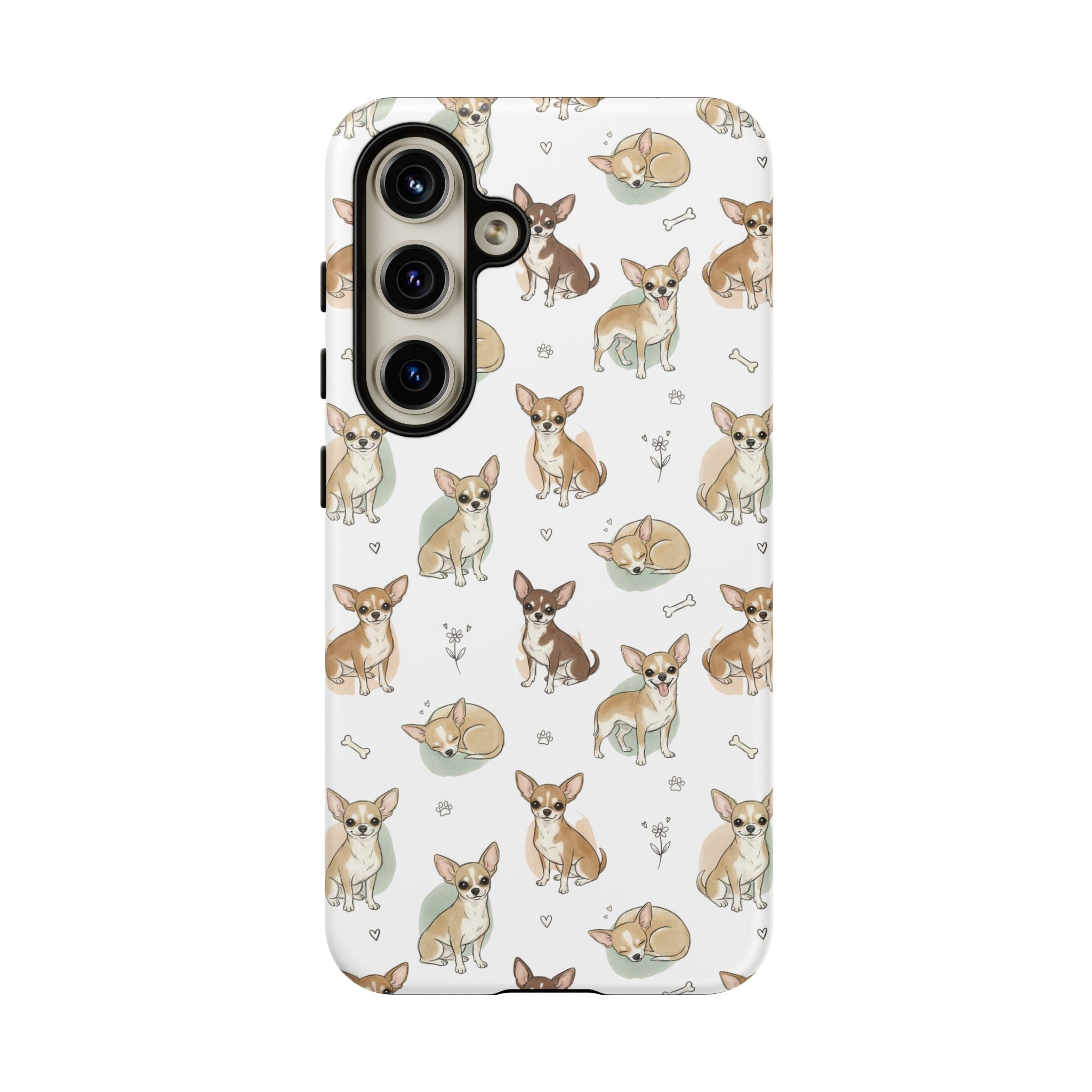 Watercolor Chihuahua Pattern Phone Case | Tough Case