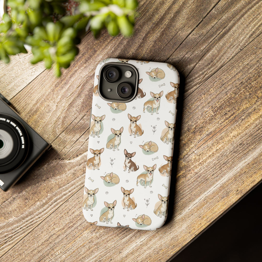 Watercolor Chihuahua Pattern Phone Case | Tough Case