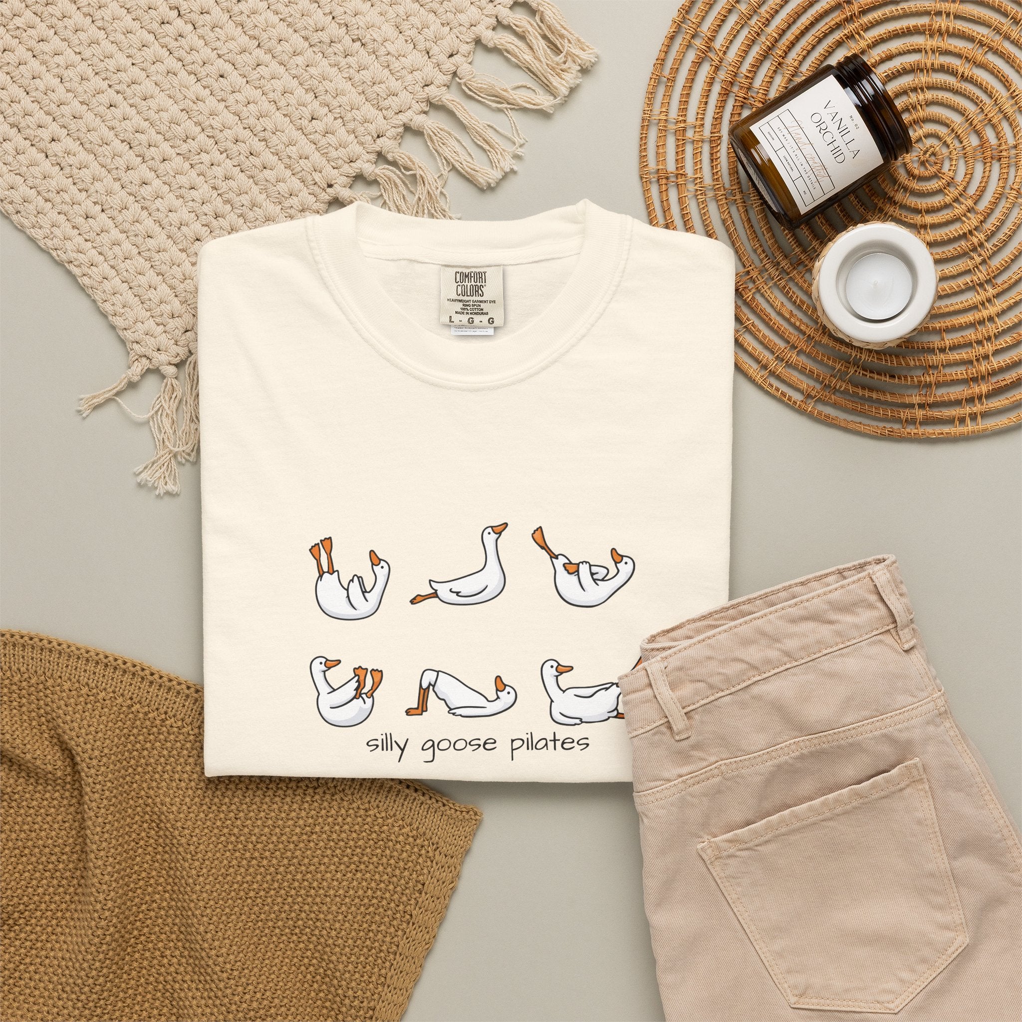 Silly Goose Pilates Poses T-Shirt | Cute Silly Goose Tee, Pilates Shirt