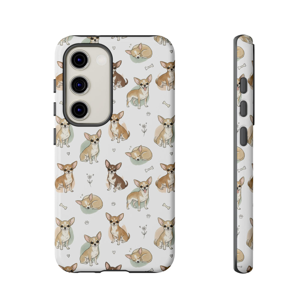 Watercolor Chihuahua Pattern Phone Case | Tough Case