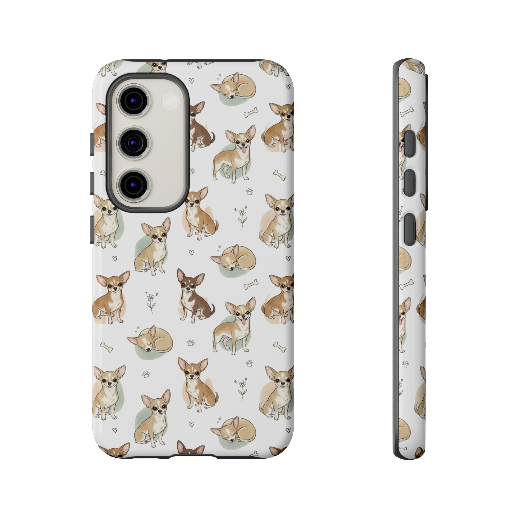 Watercolor Chihuahua Pattern Phone Case | Tough Case