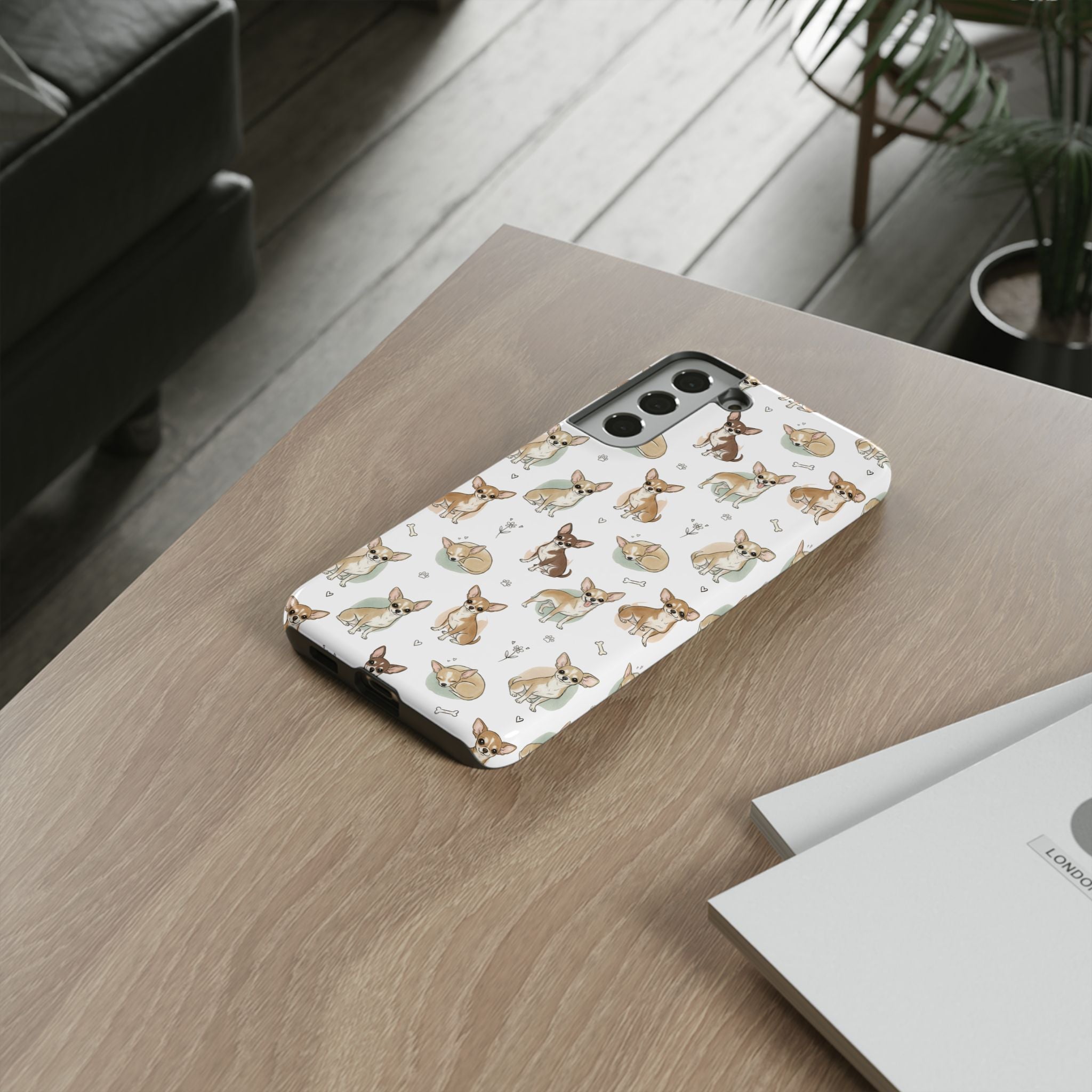 Watercolor Chihuahua Pattern Phone Case | Tough Case