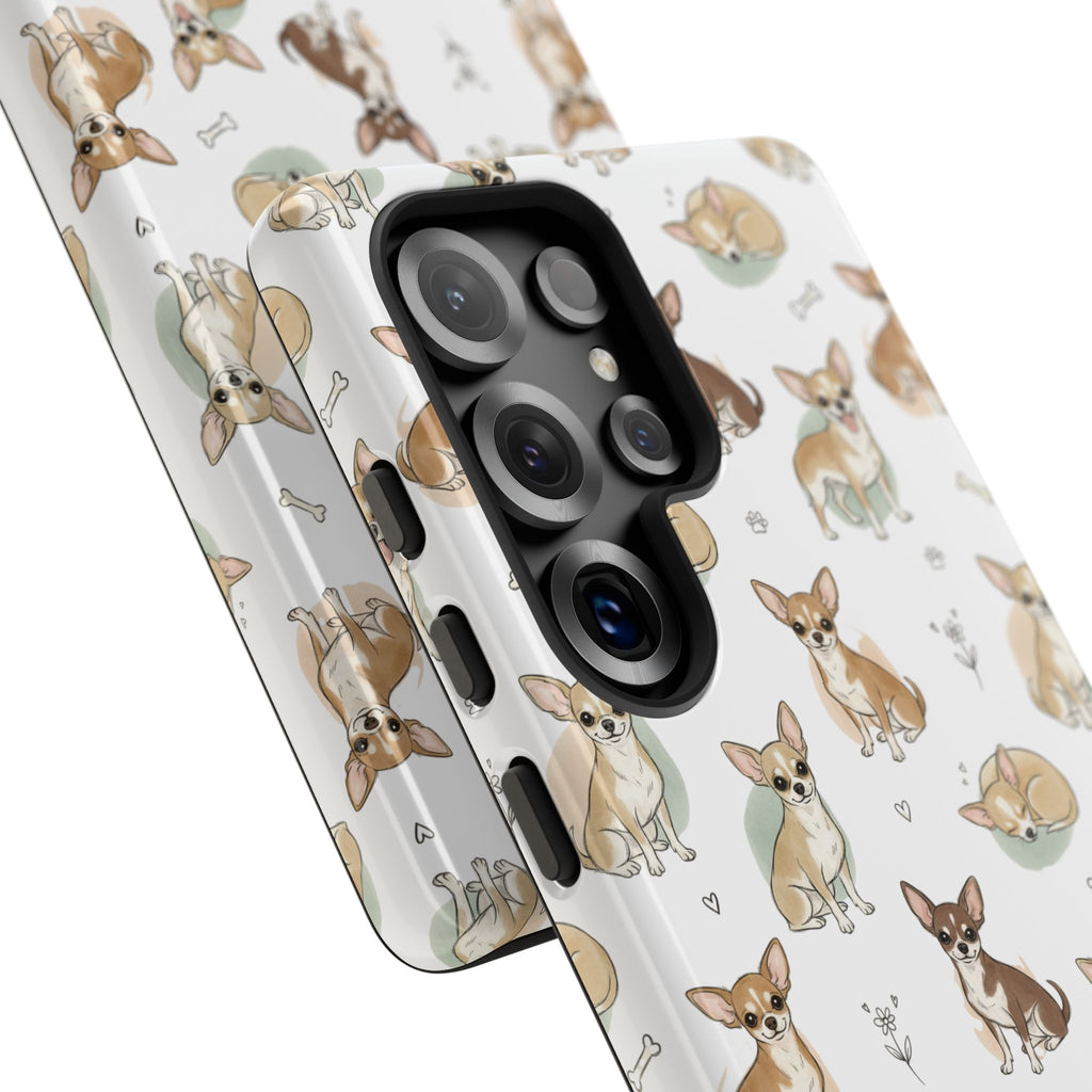 Watercolor Chihuahua Pattern Phone Case | Tough Case