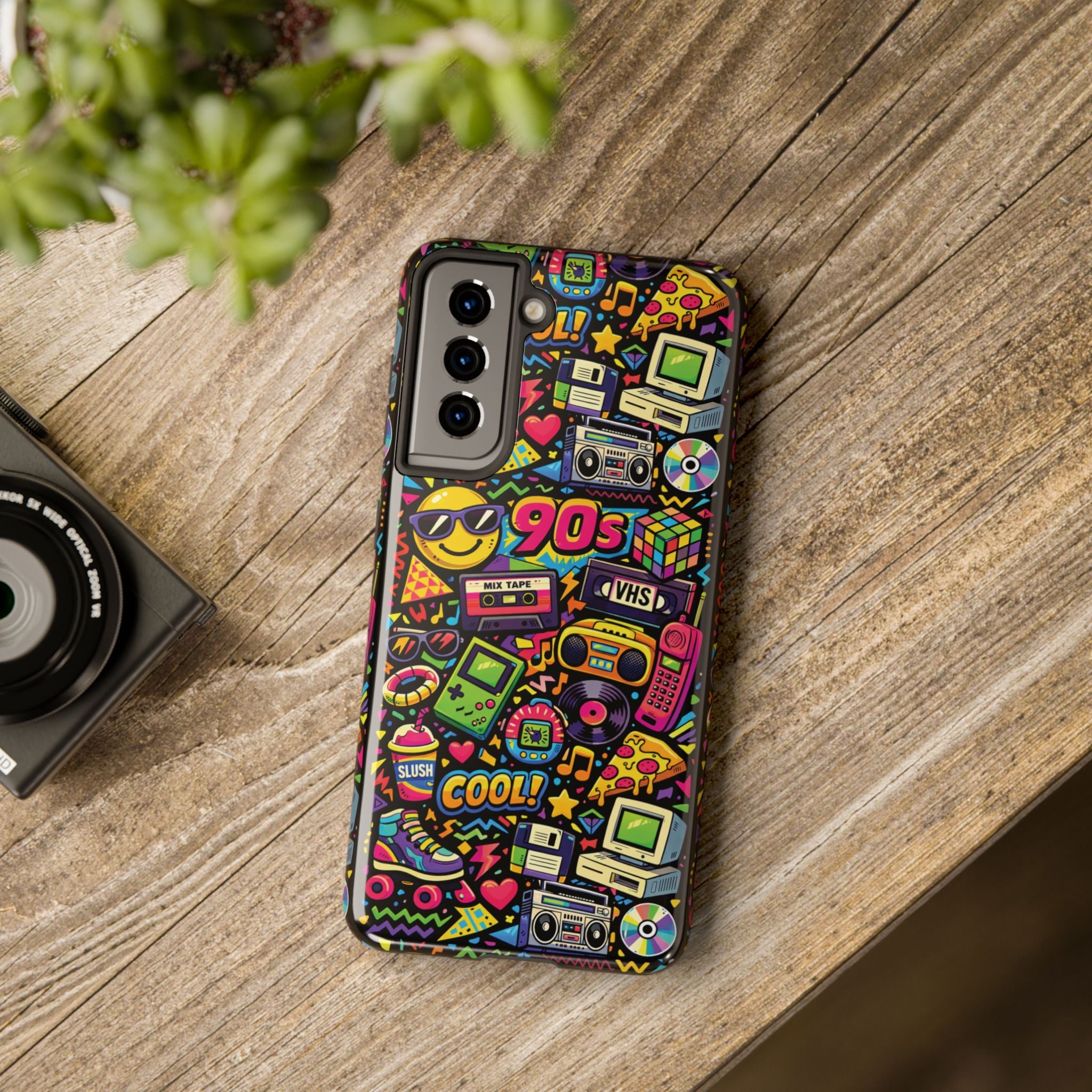 90s Retro Icons Tough Phone Case, Iphone and Samsung Phone Cases