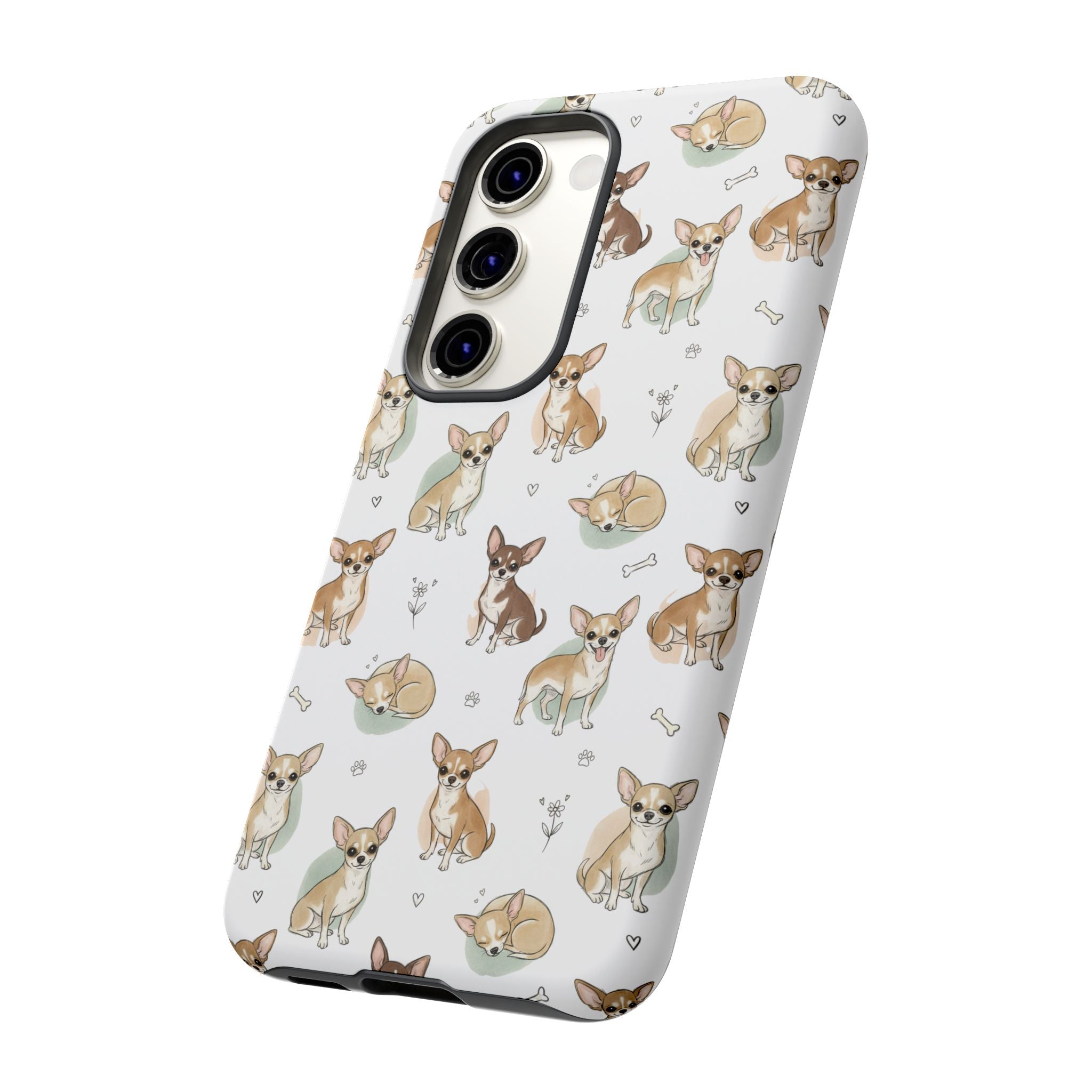 Watercolor Chihuahua Pattern Phone Case | Tough Case