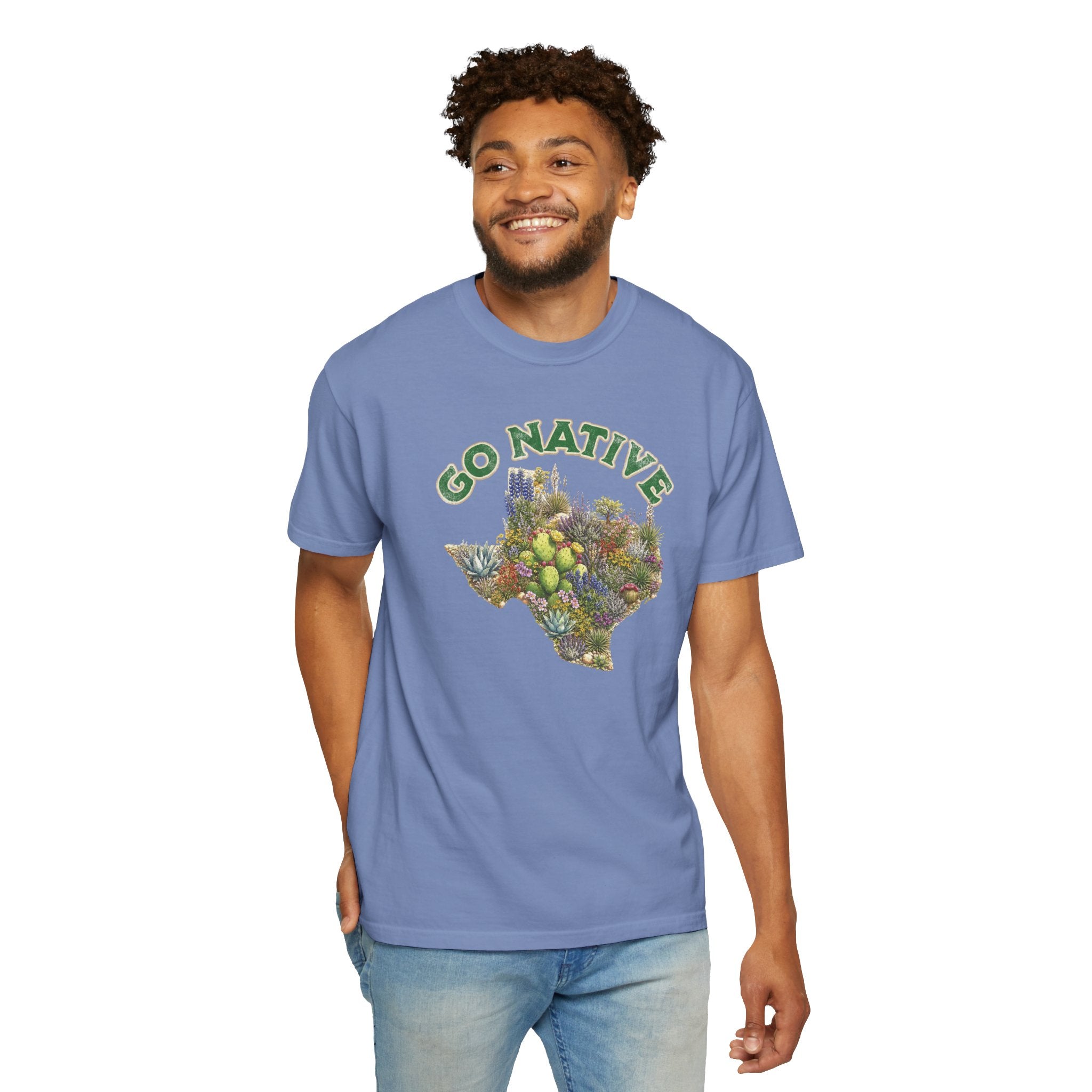 Go Native Texas T-shirt, Comfort Colors Tee, Texas State Native Plants Florals