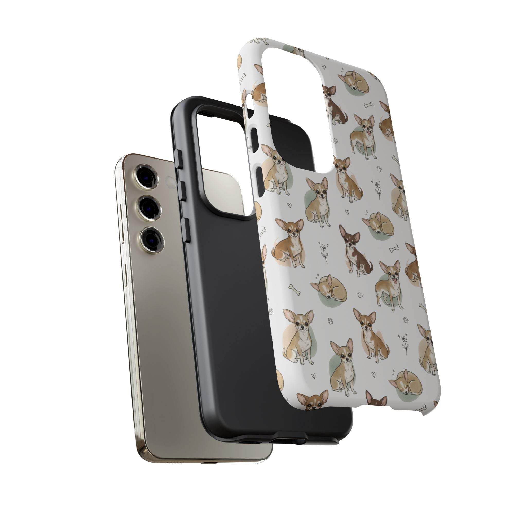 Watercolor Chihuahua Pattern Phone Case | Tough Case