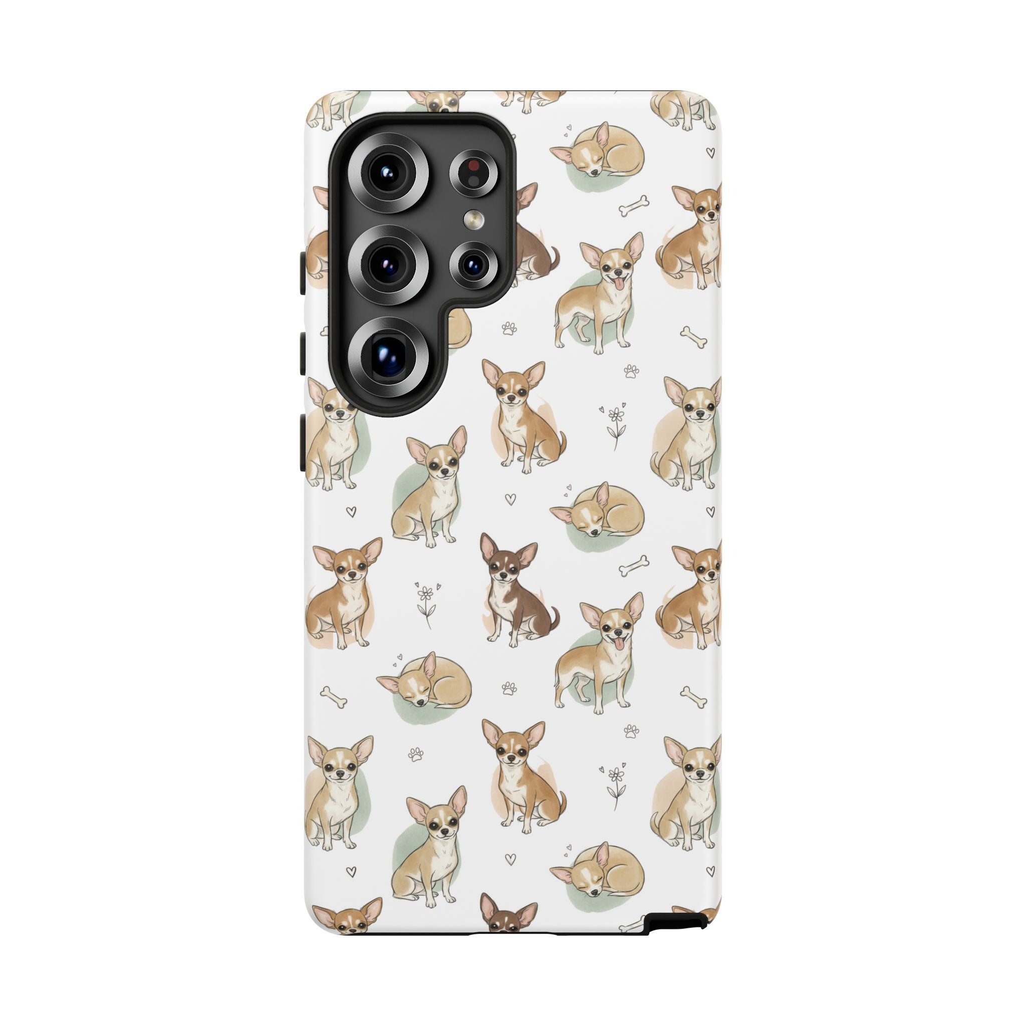 Watercolor Chihuahua Pattern Phone Case | Tough Case