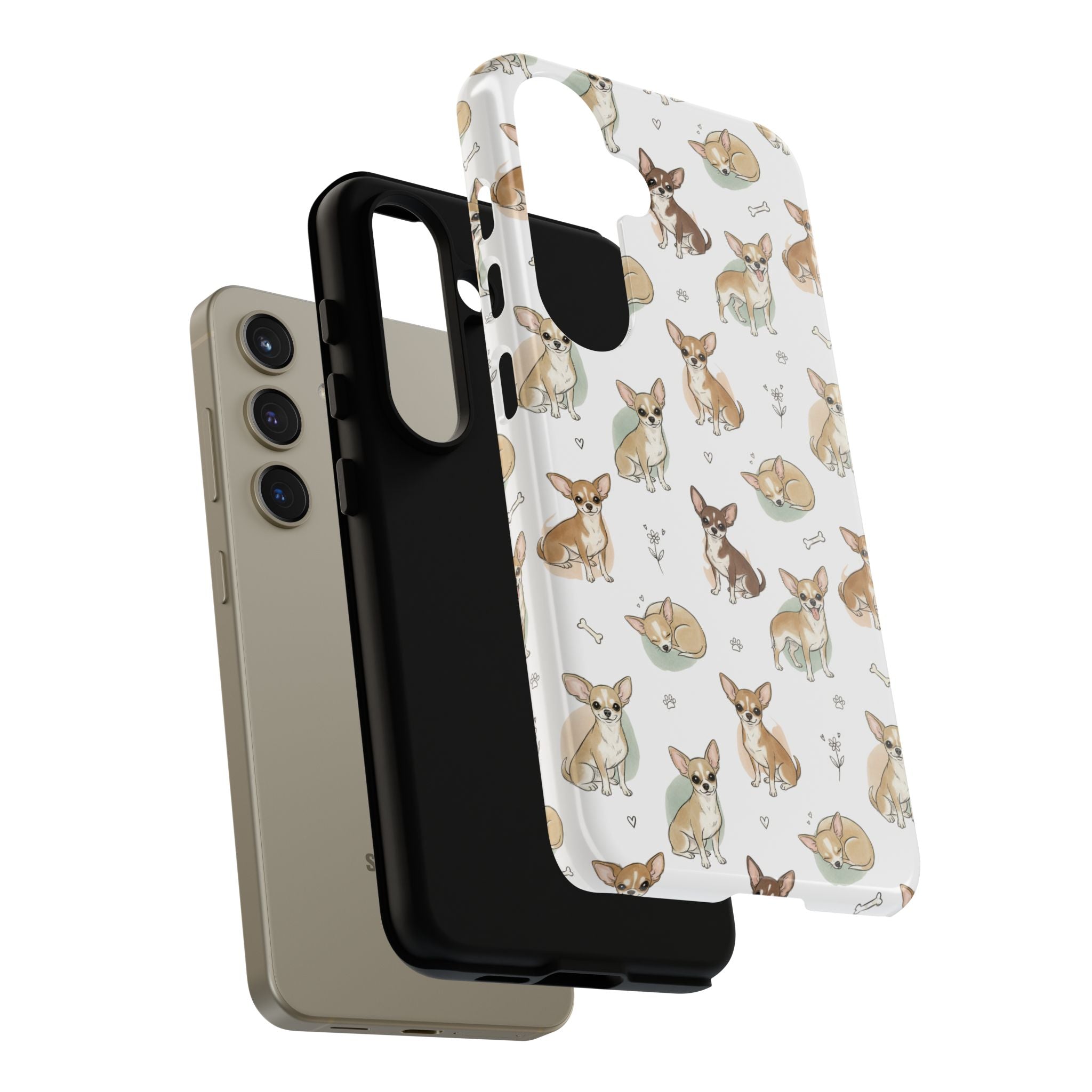 Watercolor Chihuahua Pattern Phone Case | Tough Case